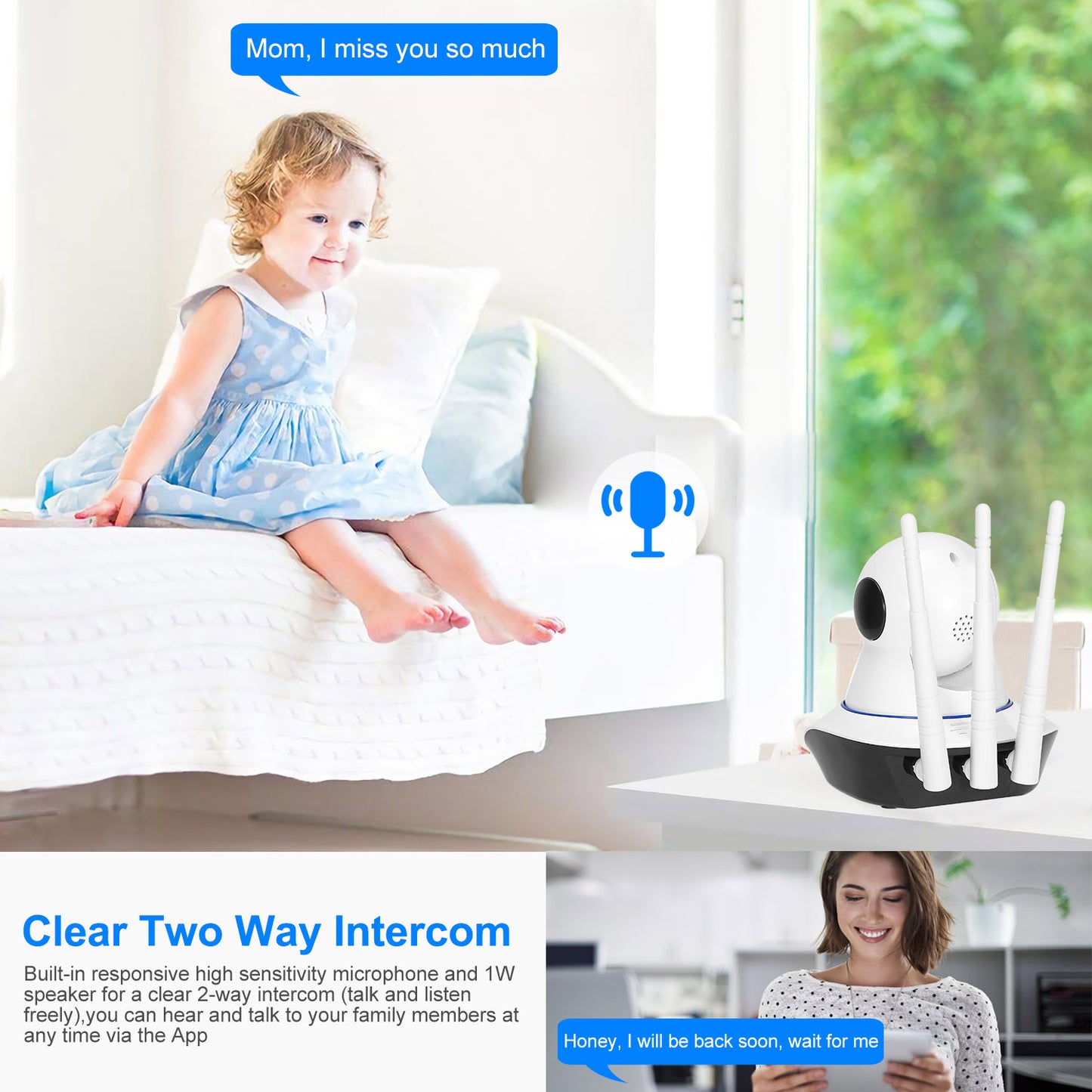 LJGelectro - 720P WiFi IP Camera Motion Detection IR Night Vision Camcorder Indoor 360° Coverage Security Surveillance App Cloud Available for Baby Elder