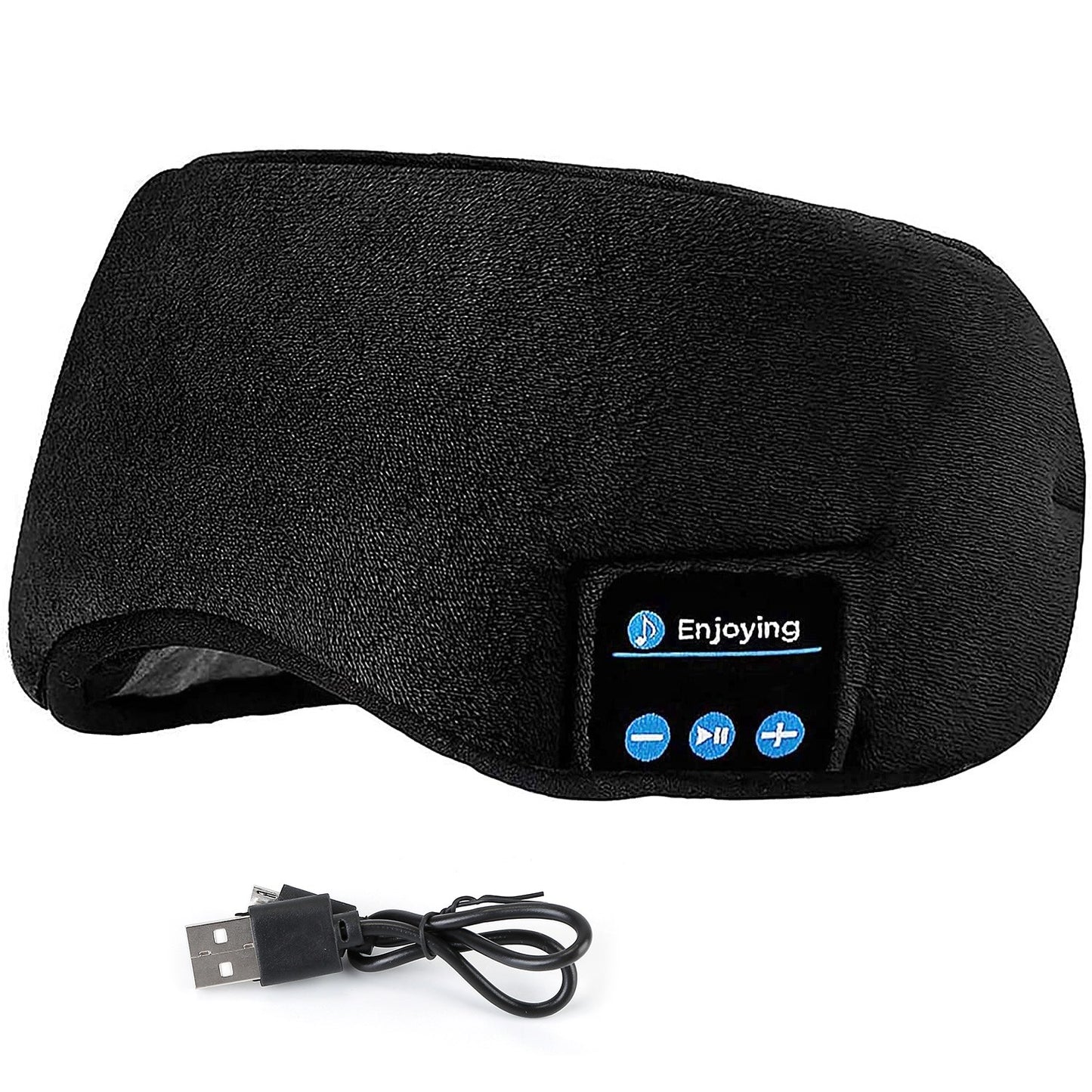 LJGelectro - Sleep Eye Mask Wireless Headphones Adjustable Hands-free Skin Friendly Cotton Mask Headsets w/ Speakers Microphone Washable For Insomnia Travel