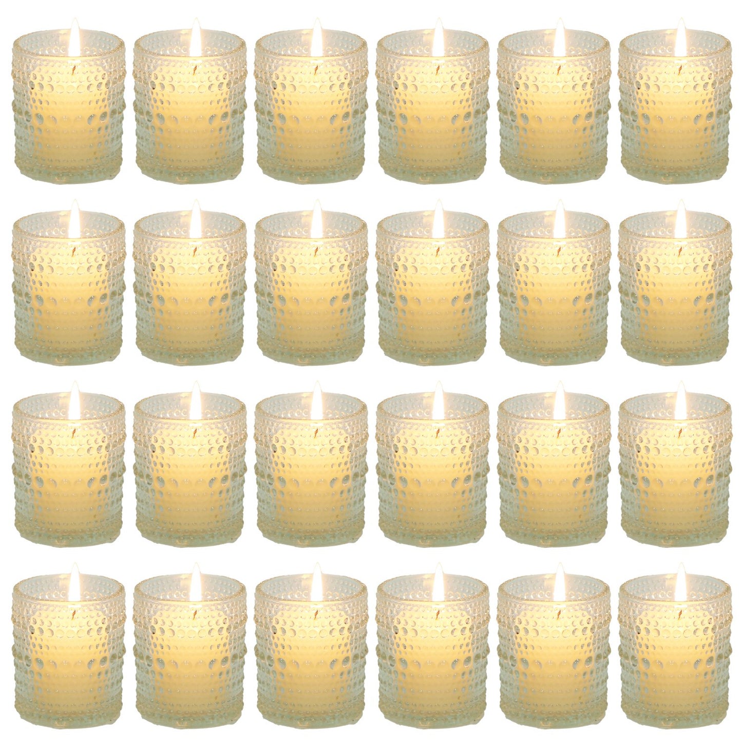 LJGelectro - 24Pcs Clear Glass Candle Holders Votive Tealight Candle Holder Set for Wedding Party Birthday Table Centerpiece Decor