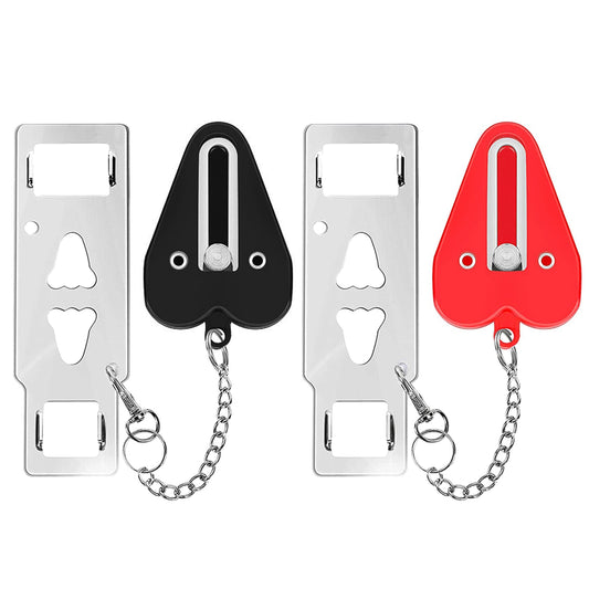 LJGelectro - 2Pcs Portable Travel Door Lock Home Hotel Apartment Security Lock Anti Theft Security Tool Door Safety Latch Lock