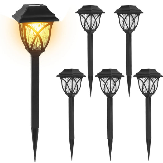 LJGelectro - 6Pack Solar Powered Stake Light Outdoor Decorative Landscape Lamp IP45 Waterproof Auto On Off Outdoor Light for Pathway Garden Yard Patio