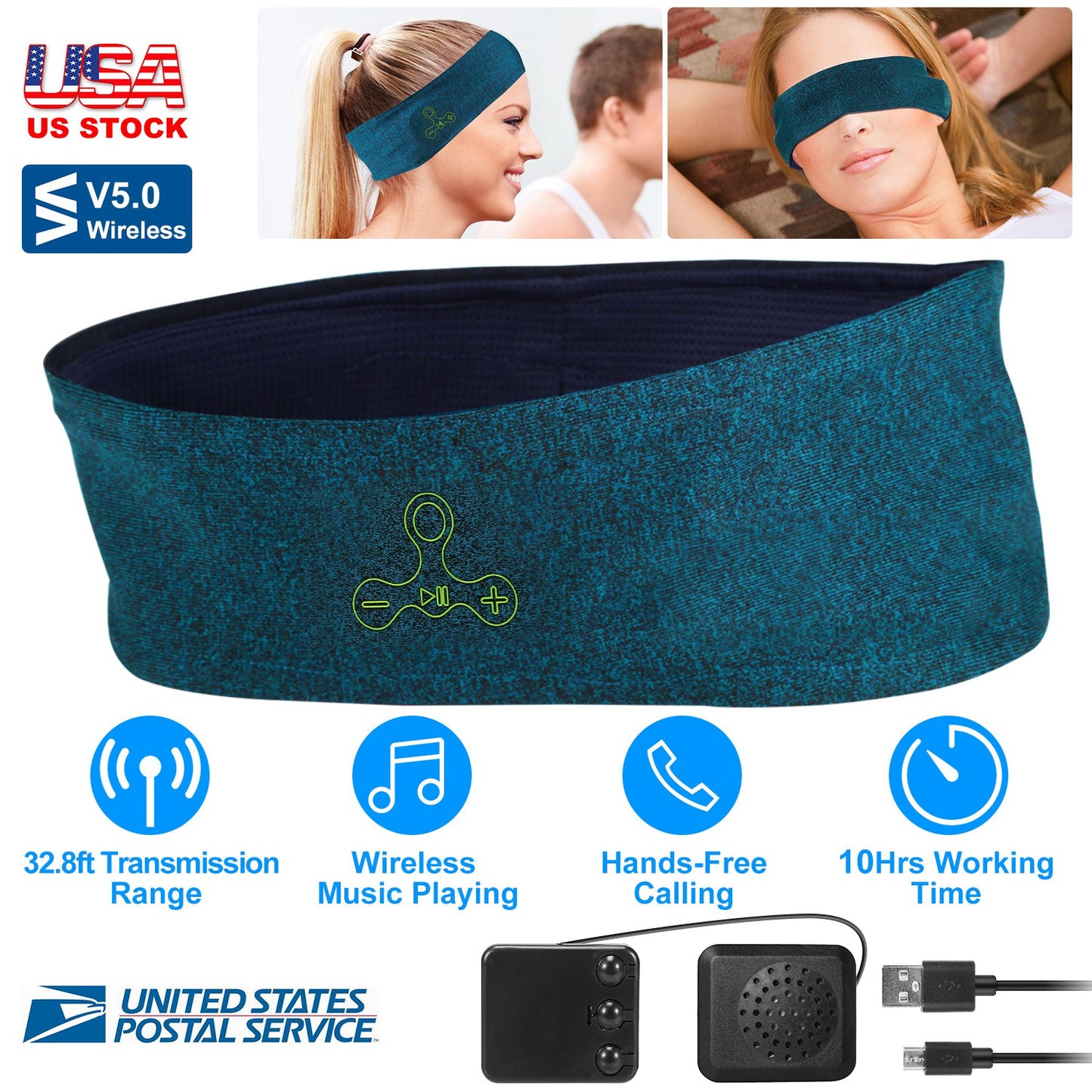 LJGelectro - Wireless Sleep Headphones Music Sports Headband with Ultra-Thin HD Stereo Speakers for Workout Jogging Yoga