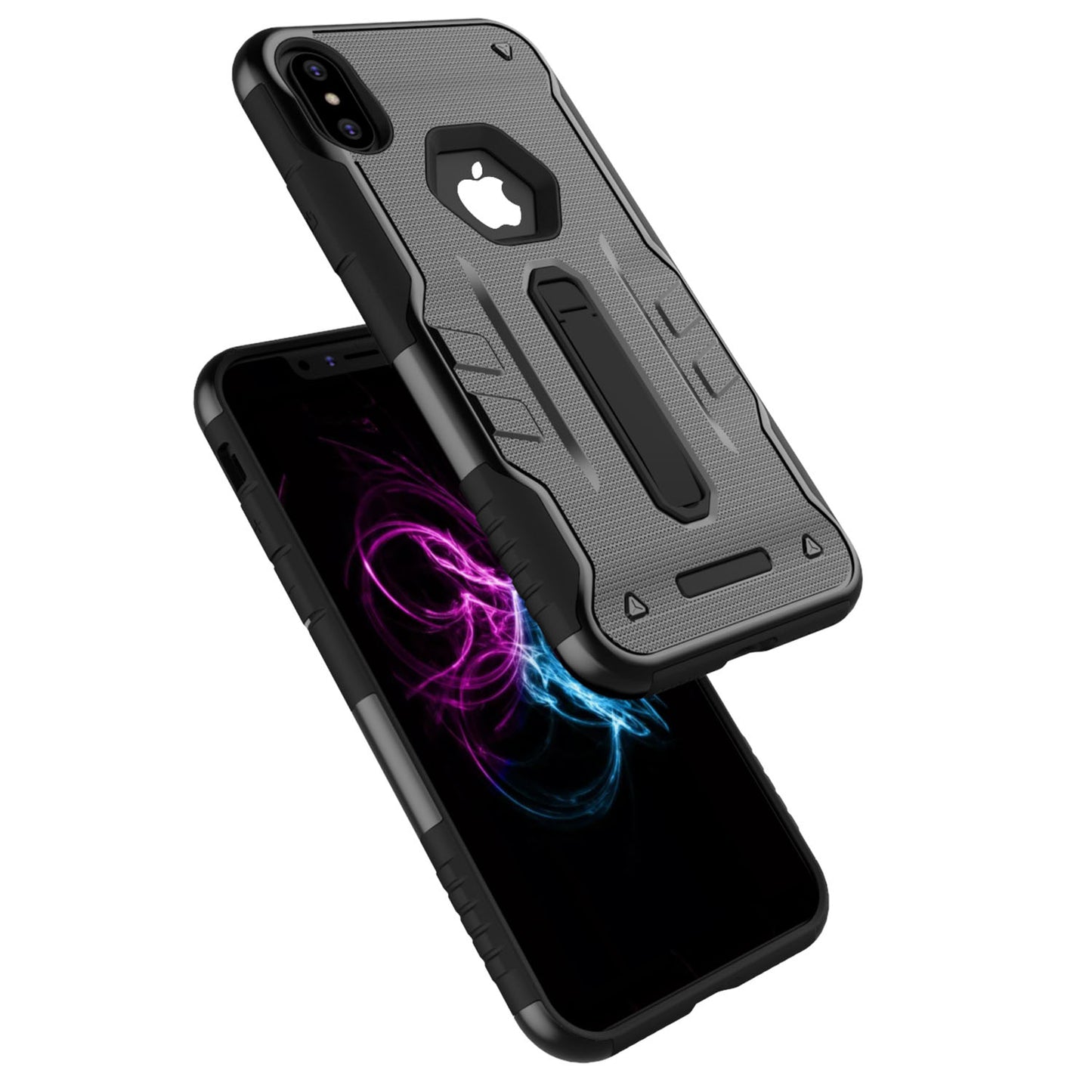 LJGelectro - Rugged Phone Case for iPhone X Drop-protection Phone Case with Kickstand Heavy Duty Dual Layers Phone Protective Cover