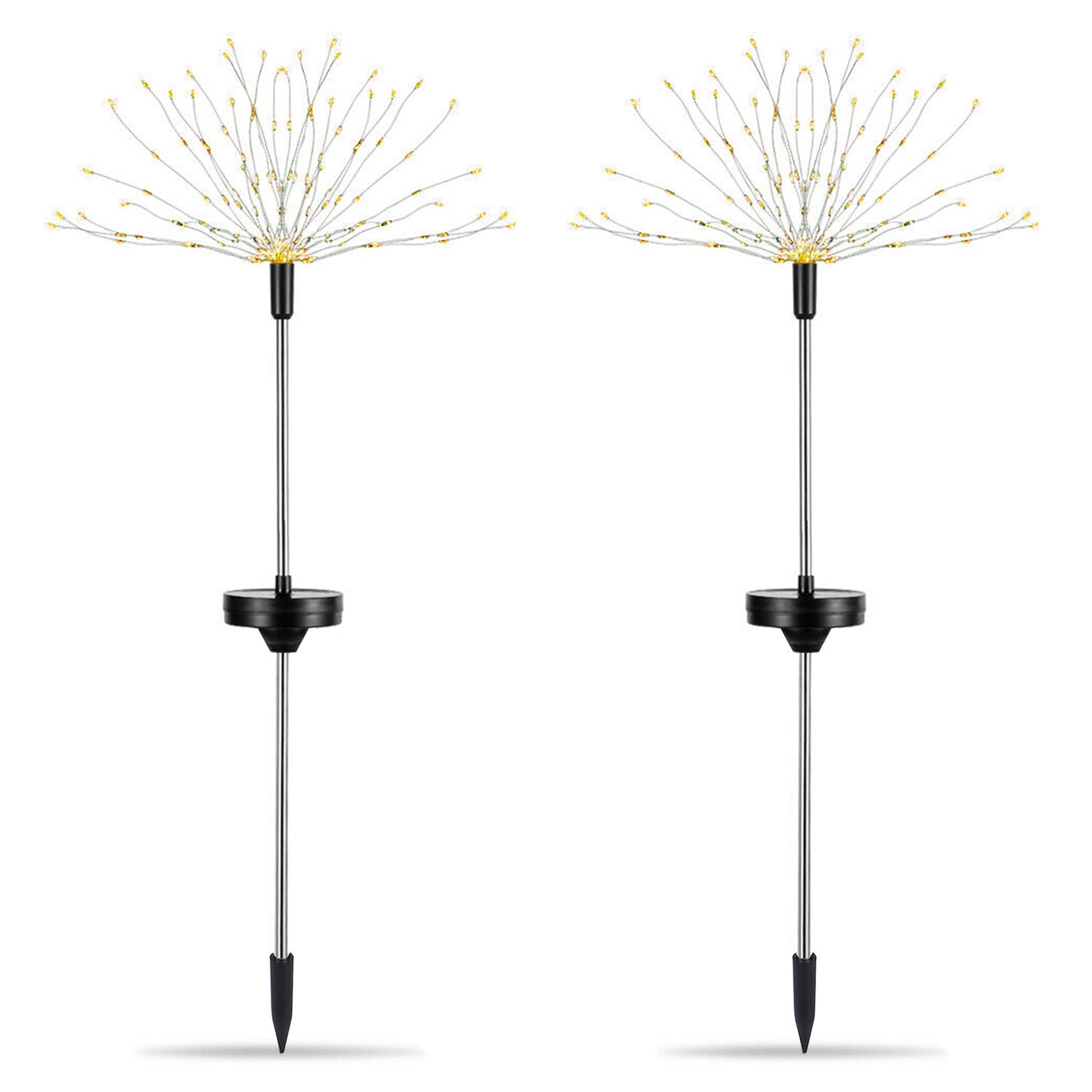 LJGelectro - 2Pcs Solar Powered Starburst Lights 240 LEDs Firework Lamp Garden Path Decor Lights