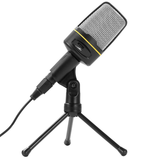 LJGelectro - Pro Condenser Microphone w/ Tripod Stand Audio Studio Recording Desktop Mic Flexible Mic For Podcasting Broadcasting Gaming Chatting Webcasting w/3.5m