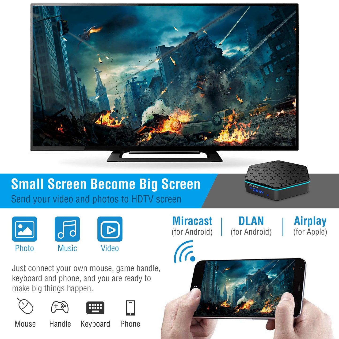 LJGelectro - Android 7.1 TV Box Amlogic S912 Octa Core 3GB / 32GB UHD 4K VP10 H.265 WiFi
 
 USB2.0 Smart Streaming Media Player US UK Plug