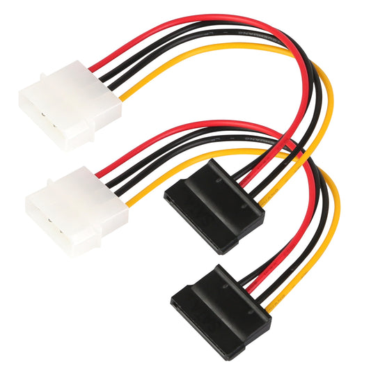 LJGelectro - 2 Packs 4 Pin Male To 15Pin Female Data Cable Adapter Converter Hard Drive Cable