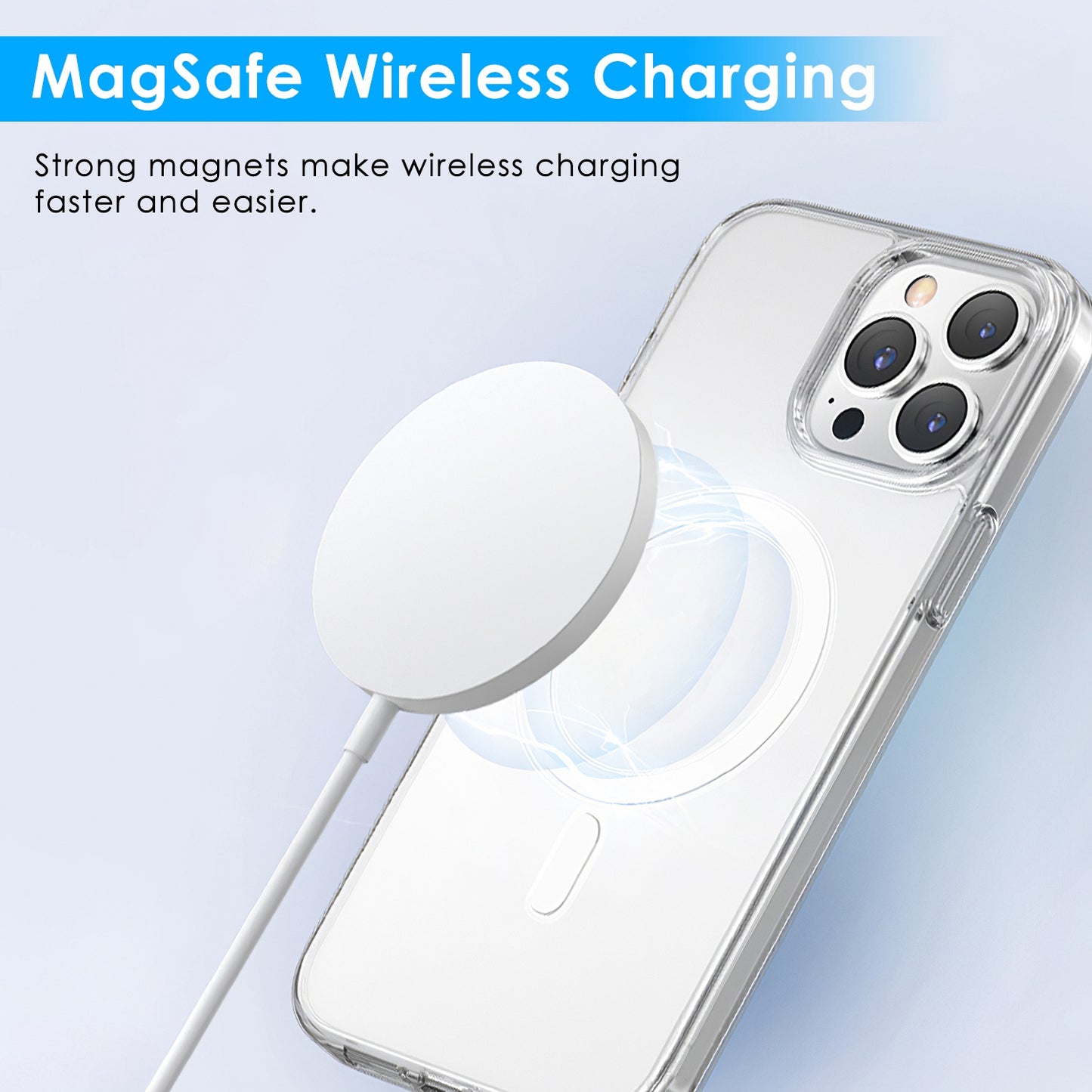 LJGelectro - Magnetic Clear Phone Case Shockproof Transparent Phone Cover with Strong Magnet Absorption MagSafe Fit for iPhone 14/14Plus/14Pro/14Pro Max/13/13Pro/1