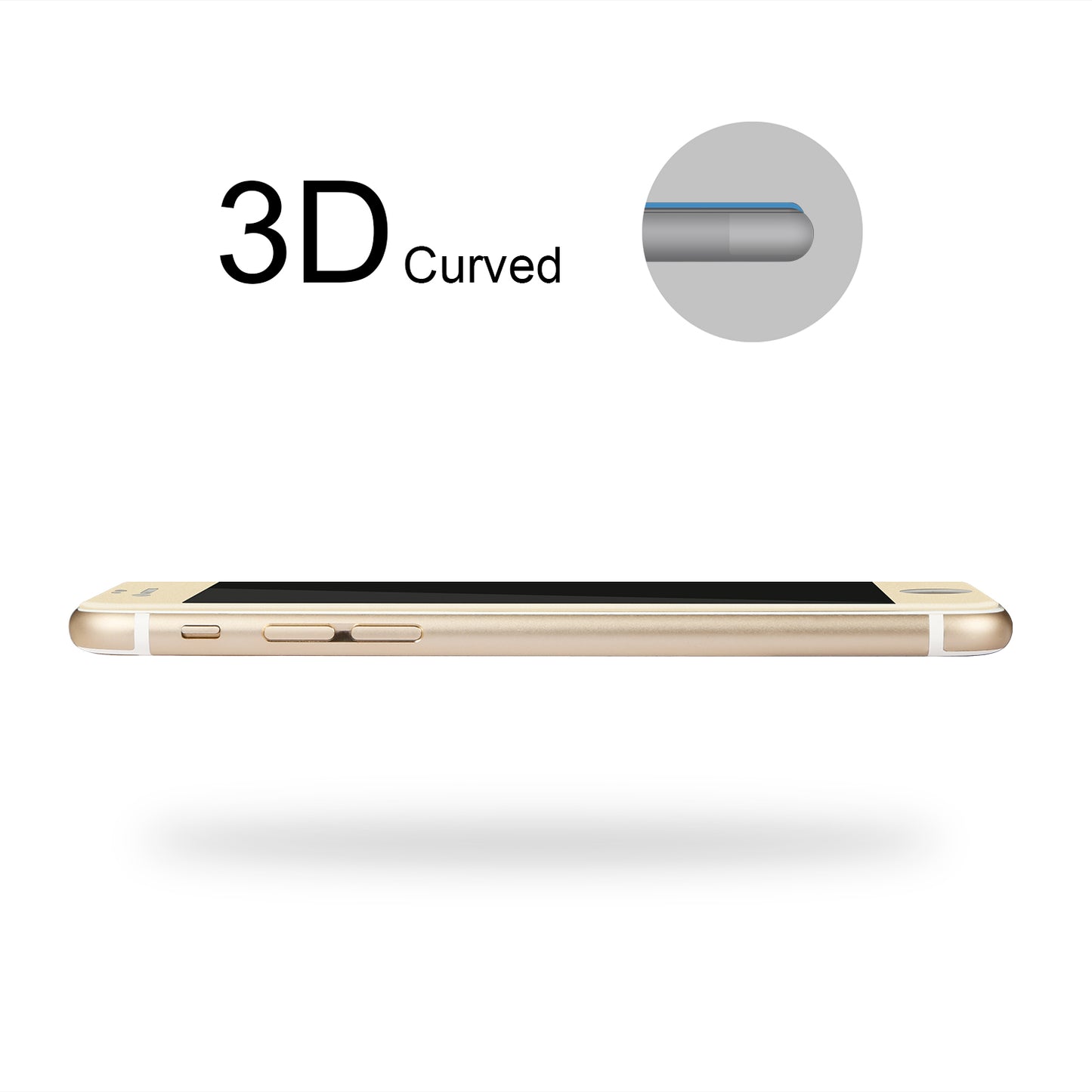 LJGelectro - 3D Curved Tempered Glass Full Cover Screen Protector for Apple iPhone 6s Plus