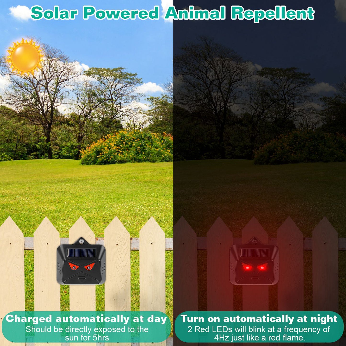 LJGelectro - 4Pcs Solar Predator Control Light Coyote Deterrent Deer Bird Repeller Lamp Animal Repellent for Garden Farm