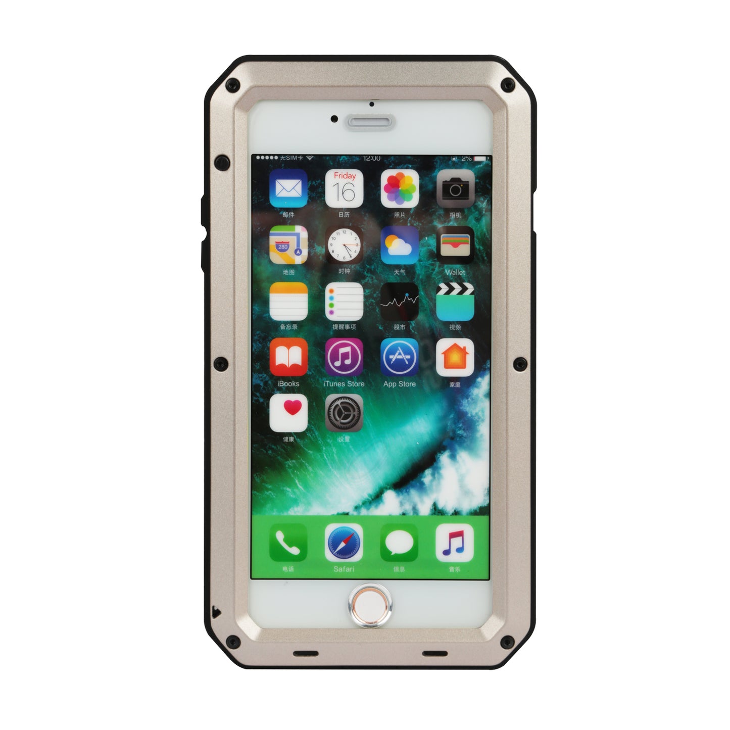 LJGelectro - Rugged Shock-Resistant Hybrid Full Cover Case For iPhone 7