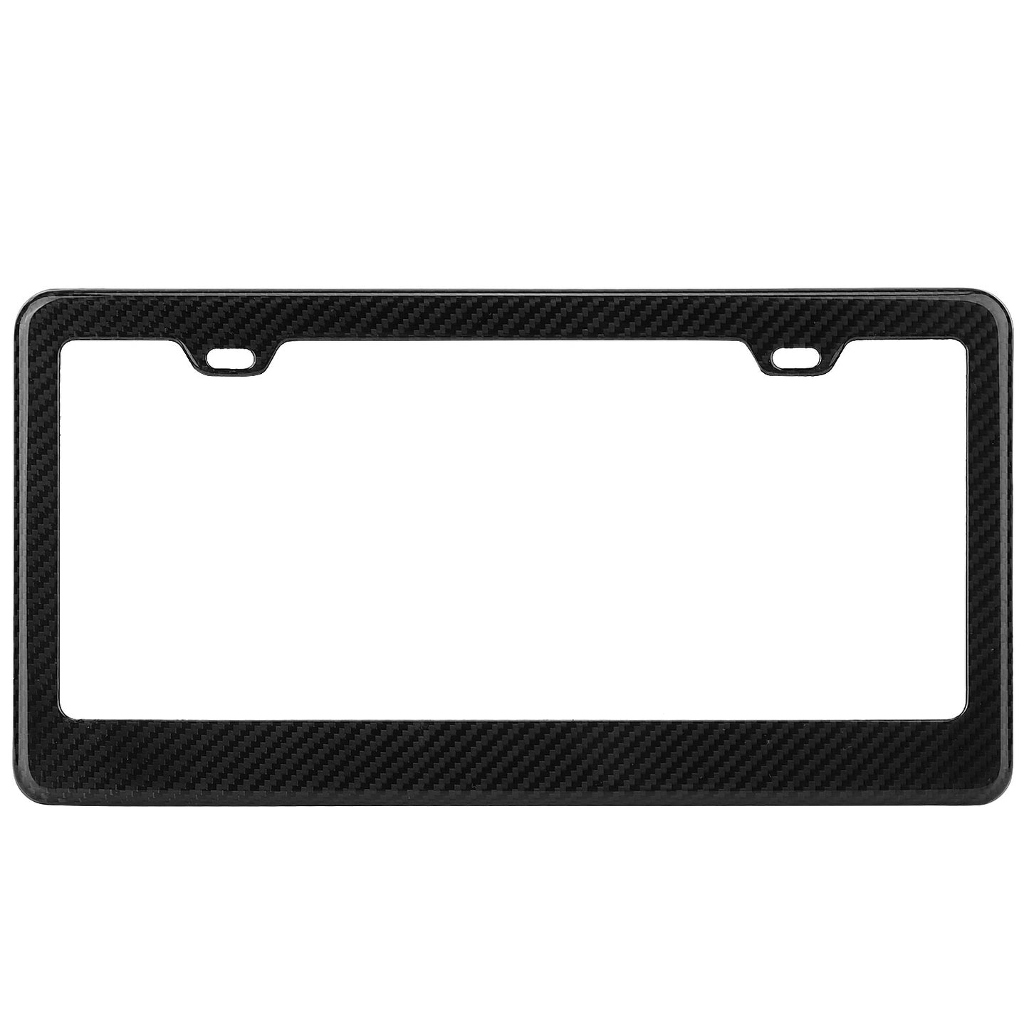 LJGelectro - License Plate Frame Rustproof Waterproof Carbon Fiber Black License Plate Frame 2 Holes w/ Bolts Washer Caps for USA/Canada Standard