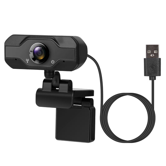 LJGelectro - FHD 1080P USB Webcam w/ 360° Rotatable Clip Streaming USB Camera Plug And Play For PC Video Conferencing Gaming Facetime Broadcast