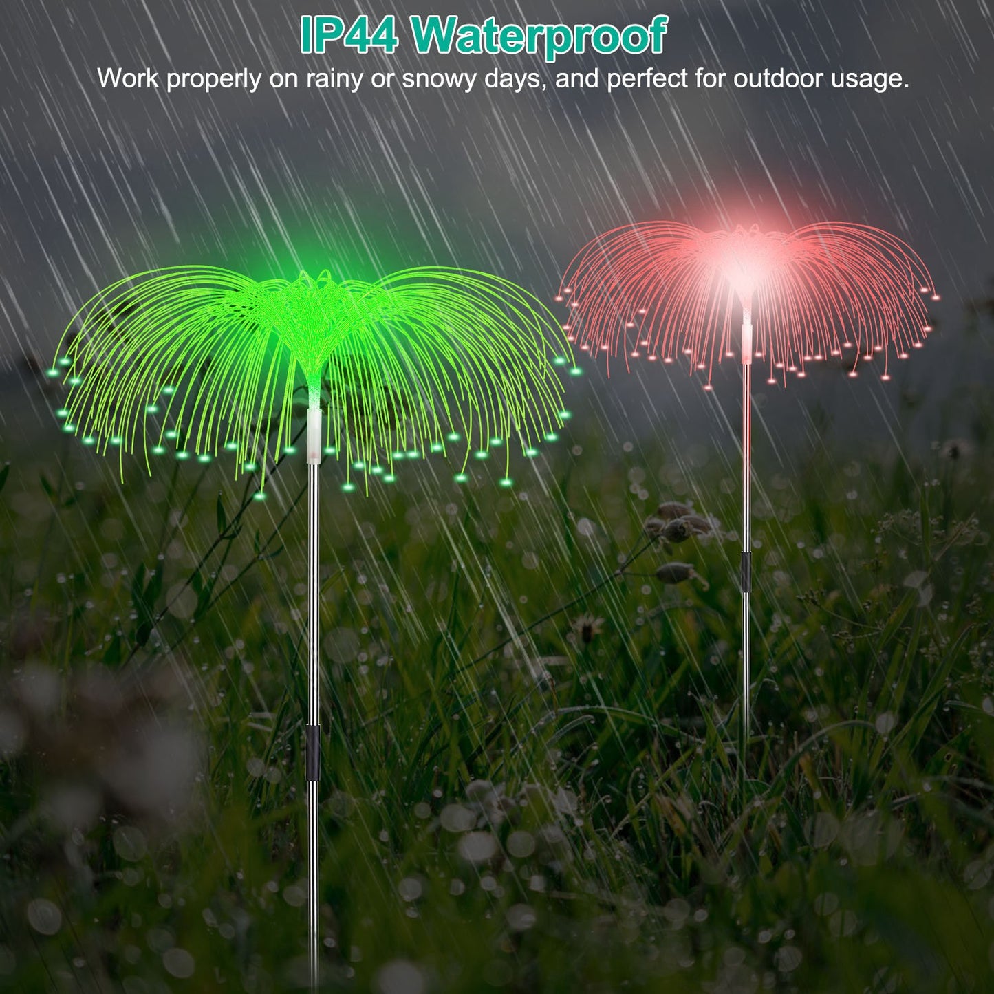 LJGelectro - 5 In 1 Outdoor Solar Light Jellyfish Landscape Stake Decorative Lamp Light with 8 Lighting Modes 5 Colors Ornamental Light for Yard Patio Garden Pathw