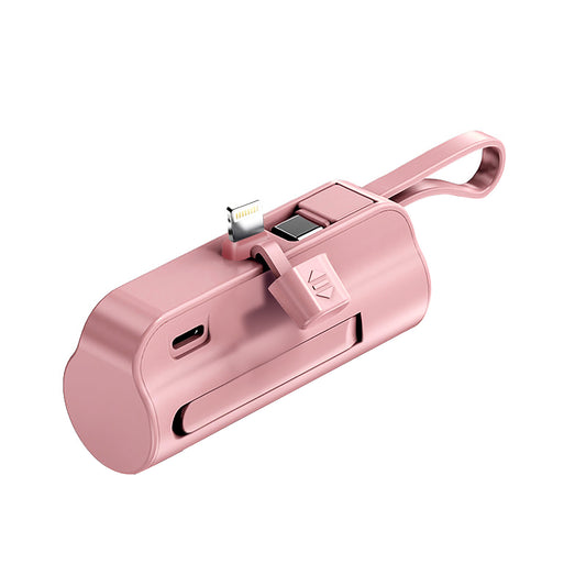 LJGelectro - 5000mAh Portable Phone Charger Built-in Type-C IOS Cable Dual Output Power Bank Compact Size Compatible with IOS Phone Samsung
