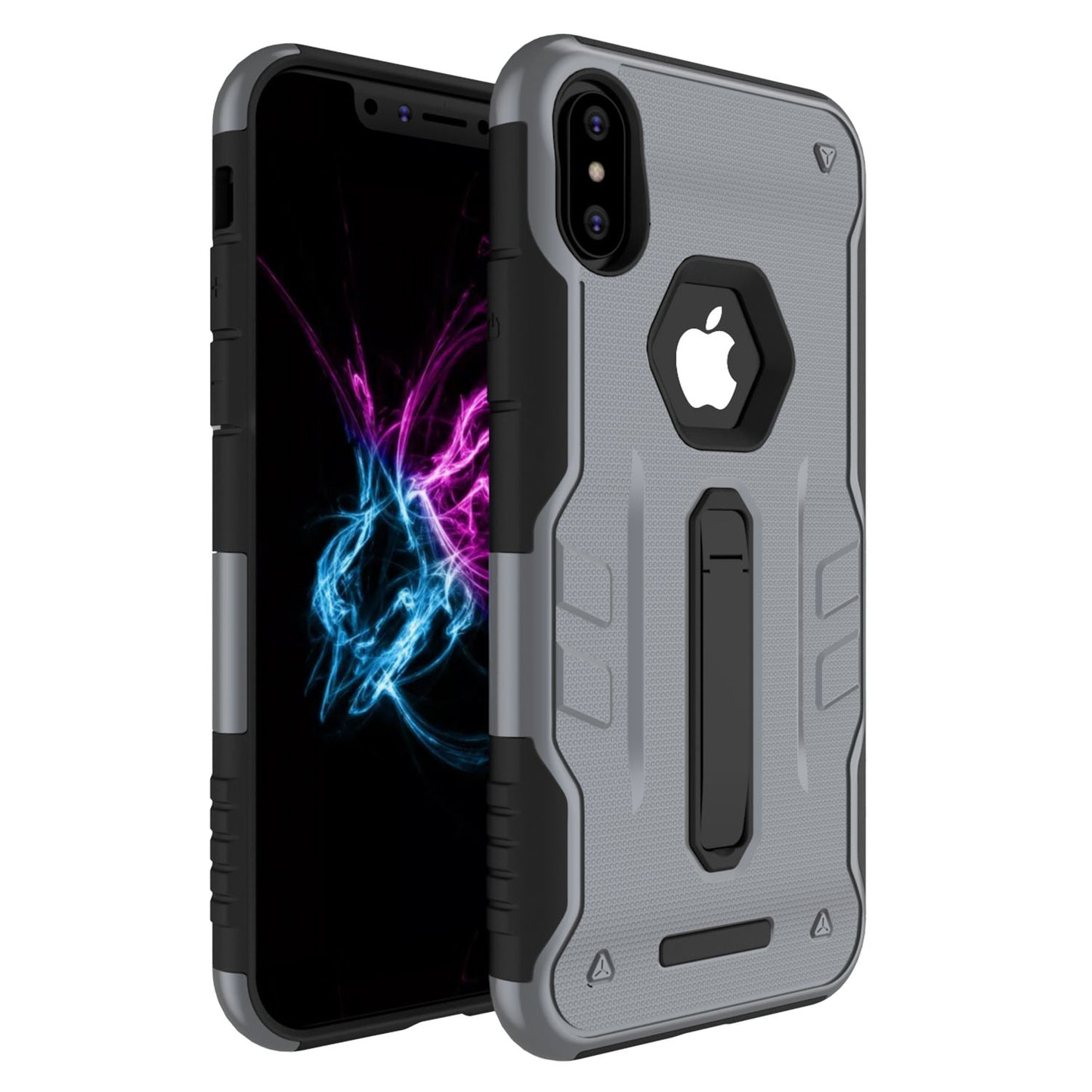 LJGelectro - Rugged Phone Case for iPhone X Drop-protection Phone Case with Kickstand Heavy Duty Dual Layers Phone Protective Cover