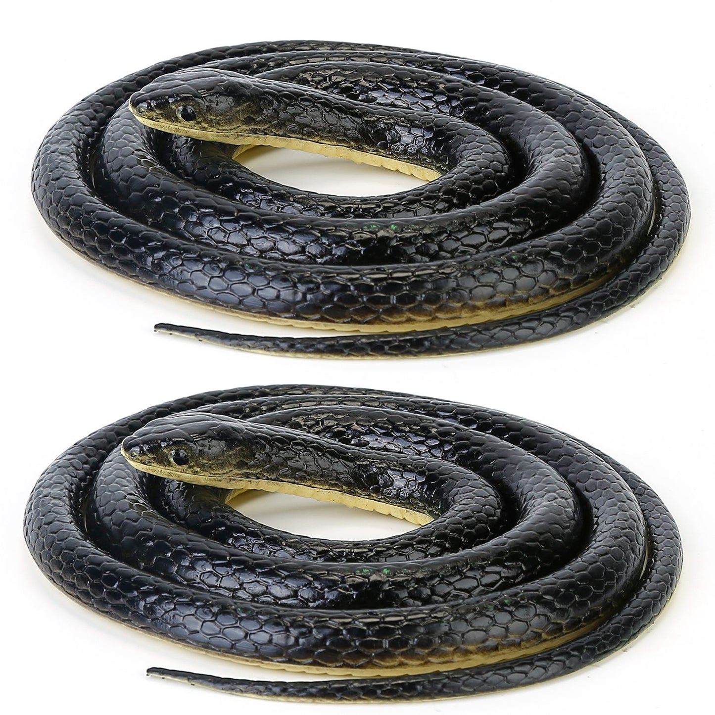 LJGelectro - 2Pcs 50in Long Realistic Rubber Snakes Toy Thick Durable Fake Snake Prank Toy For Halloween Decoration Trick Game