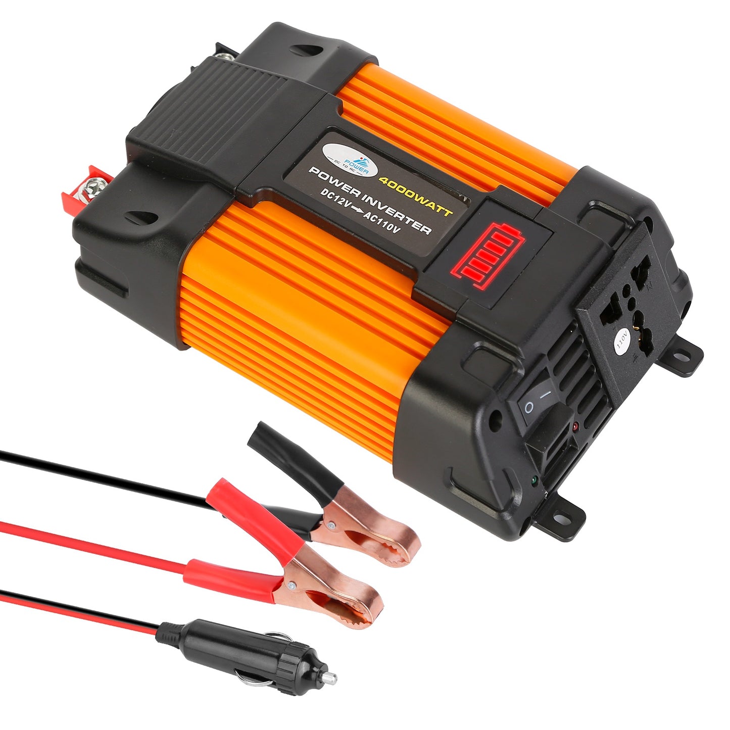 LJGelectro - 500W Continuous Power Inverter DC 12V To AC 110V Car 4000w Peak Power Inverter w/ Dual 5V 2.1A USB Ports For RV Caravan Truck Laptop