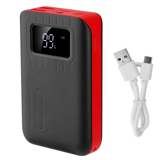 LJGelectro - 10000mAh Portable Power Bank External Battery Pack Charger Dual USB Charge Ports with LCD Display Flashlight Type C Micro USB Lightning Input Ports