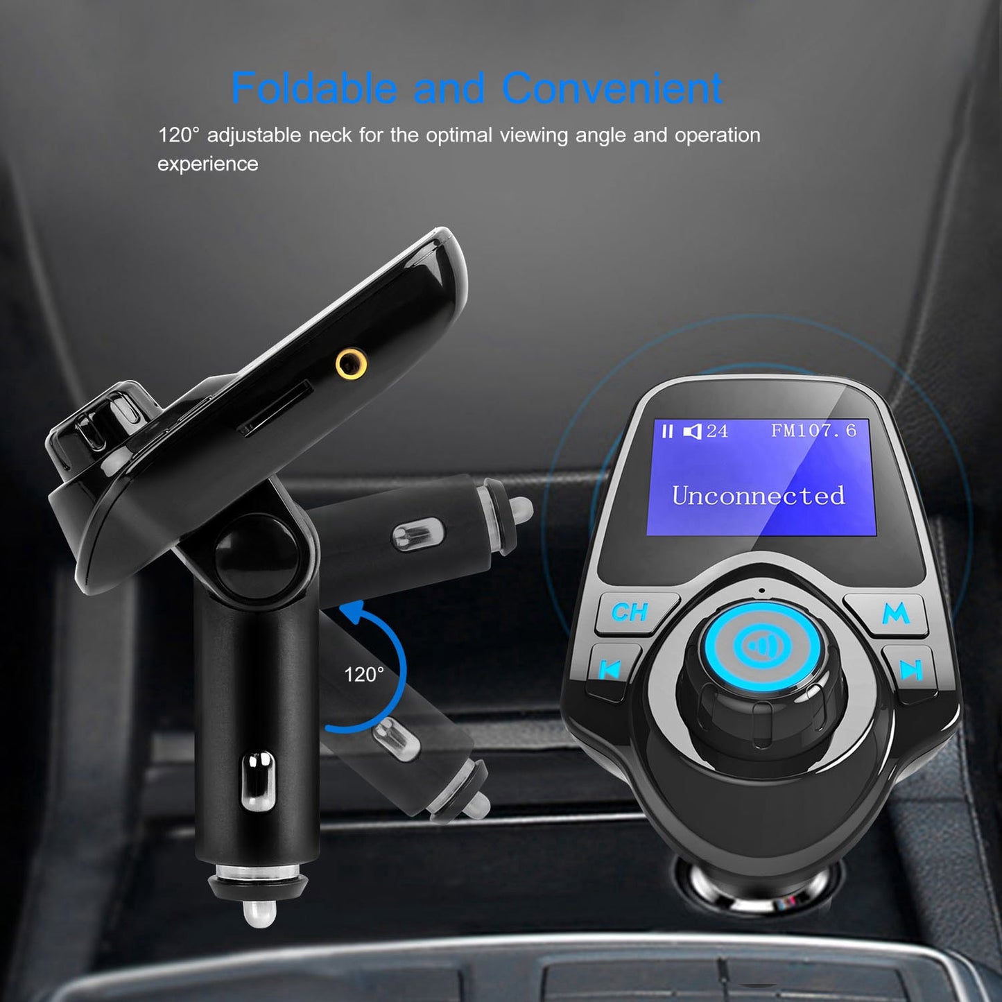 LJGelectro - iMounTek Car Wireless FM Transmitter MP3 Player Hand-Free Call USB Charger AUX Input TF Card USB Flash Drive