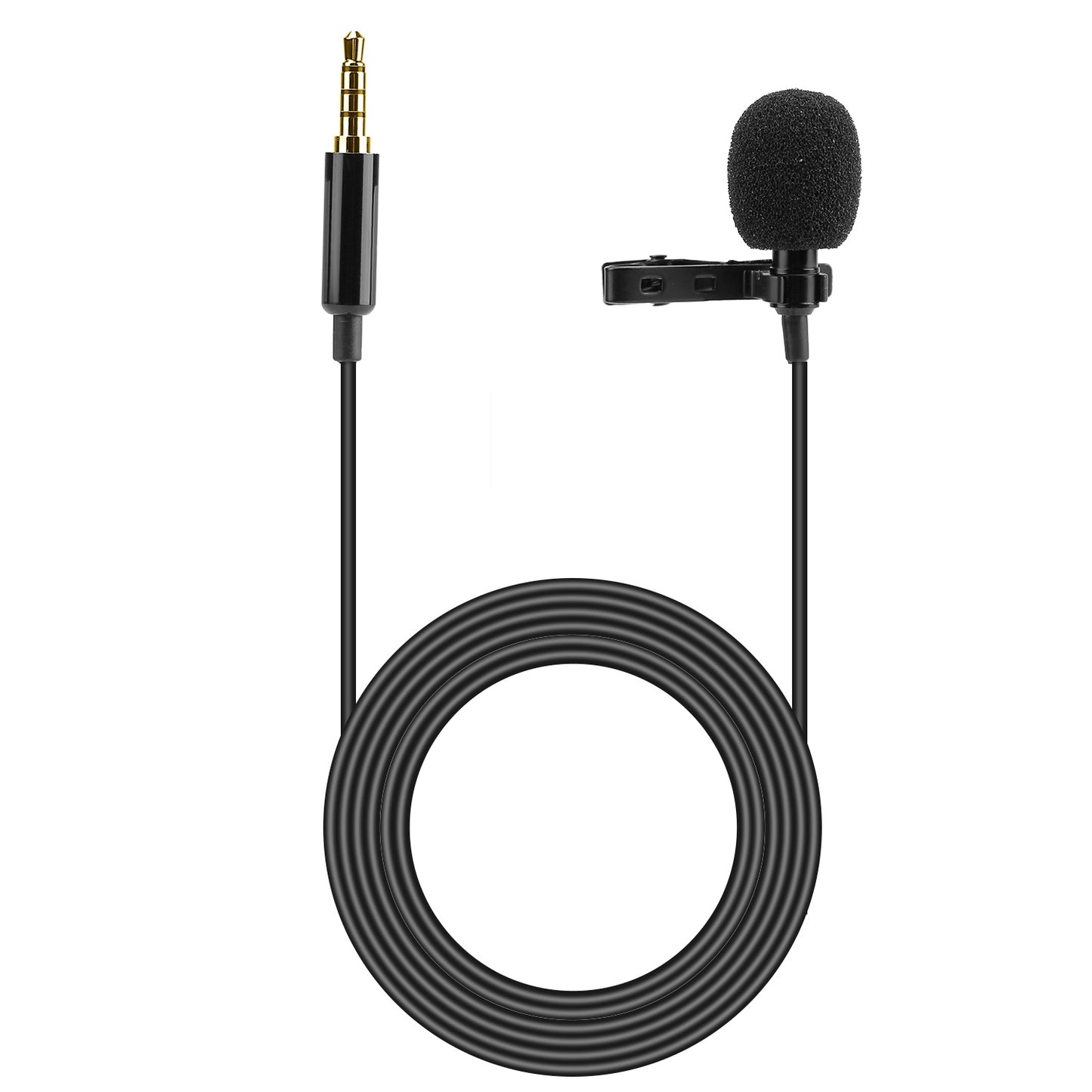 LJGelectro - Clip On Microphone Hands Free Lavalier Lapel Mic Omnidirectional Microphone w/ 3.5mm Jack For Camera Smartphone Computer