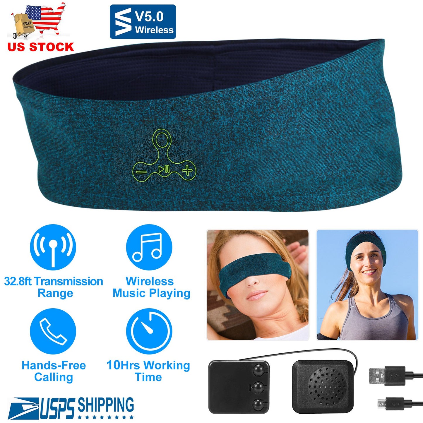 LJGelectro - Wireless Sleep Headphones Music Sports Headband with Ultra-Thin HD Stereo Speakers for Workout Jogging Yoga