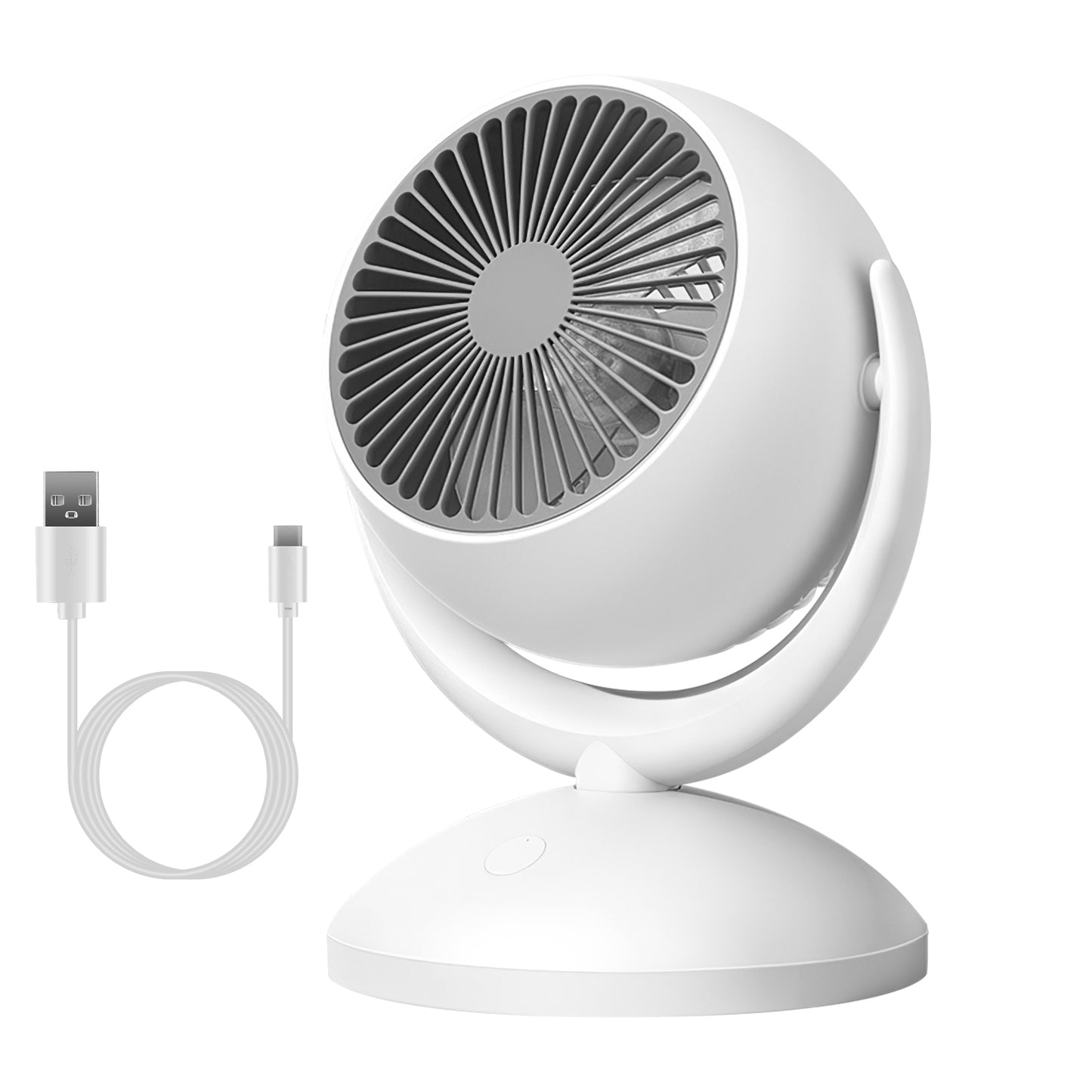 LJGelectro - Air Circulator Desk Fan Portable Desktop Rechargeable Oscillating Fan with 4 Speeds 360 Degree Tilt Head Automatic Rotation Quiet 40dB Table Fan for H