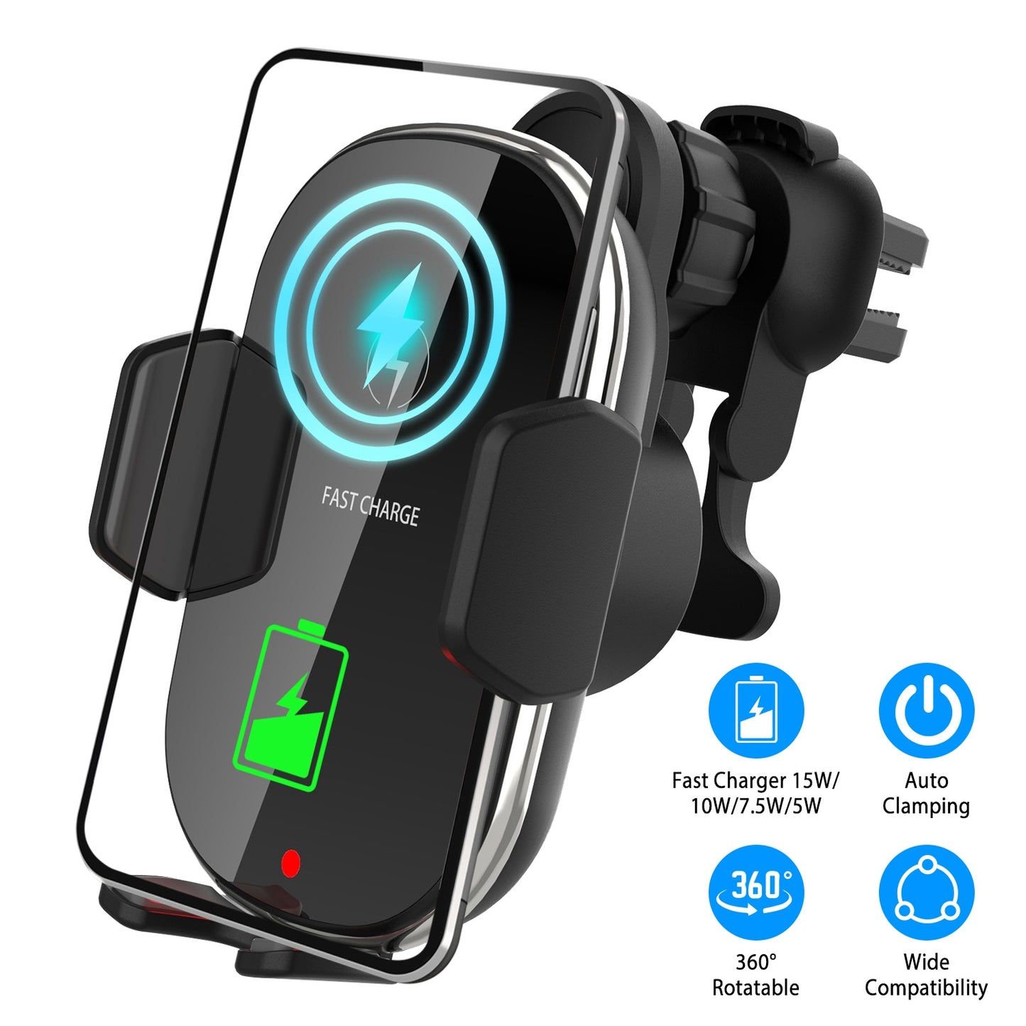 LJGelectro - Car Wireless Phone Charger Car Air Vent Phone Mount Holder Bracket Fast Charge 15W 10W 7.5W Automatic Clamping Fit for iPhone 13 13Pro Max 12 Pro Max