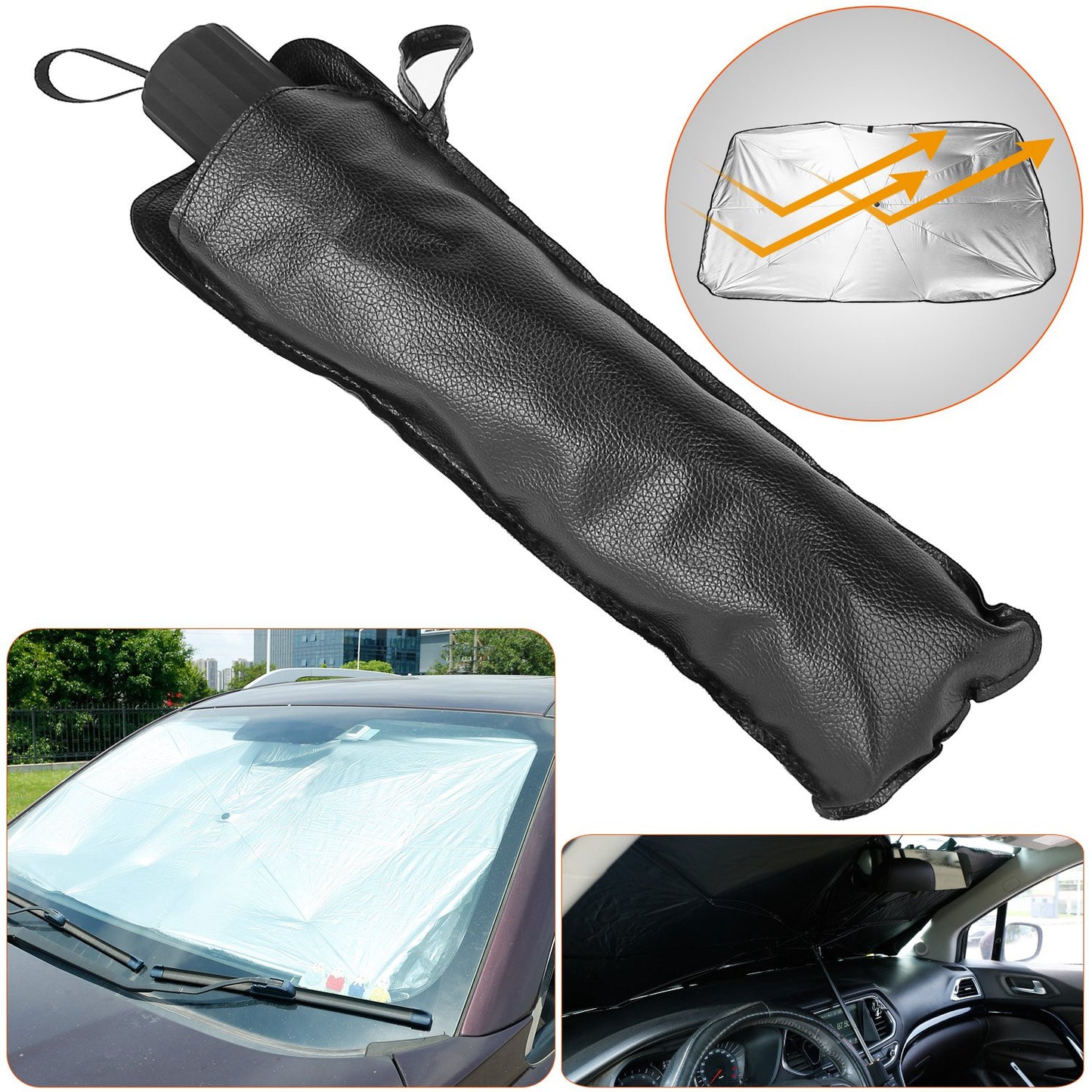 LJGelectro - Car Sunshade Umbrella Foldable Sun Visor Protector Car Windshield Reflector Umbrella