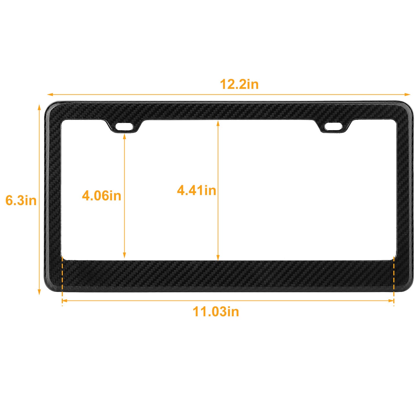 LJGelectro - License Plate Frame Rustproof Waterproof Carbon Fiber Black License Plate Frame 2 Holes w/ Bolts Washer Caps for USA/Canada Standard