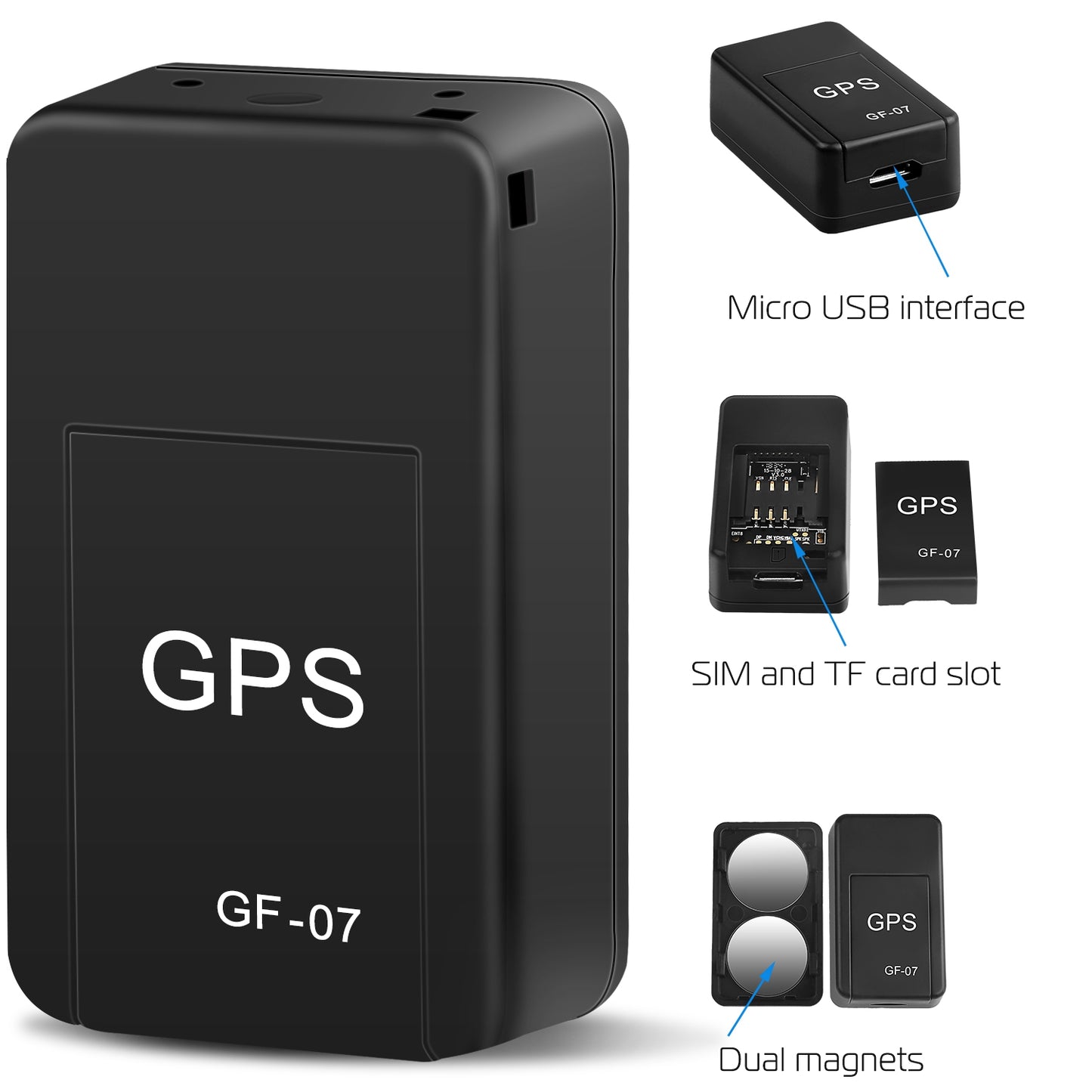 LJGelectro - GPS Tracker Magnetic GSM GPRS GPS Tracker Anti-theft Car Kids Tracking Locator Anti-lost Pets Tracking