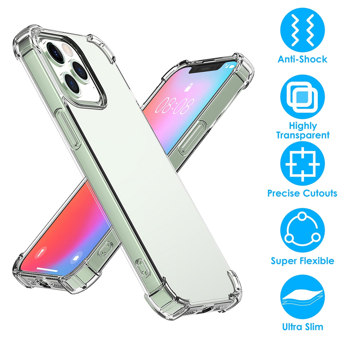 LJGelectro - Shockproof Clear Phone Case Soft TPU Transparent Phone Cover Anti-Shock Ultra-Thin Phone Case Cover Fit for iPhone 14/14Plus/14Pro/14Pro Max/13/13Pro/