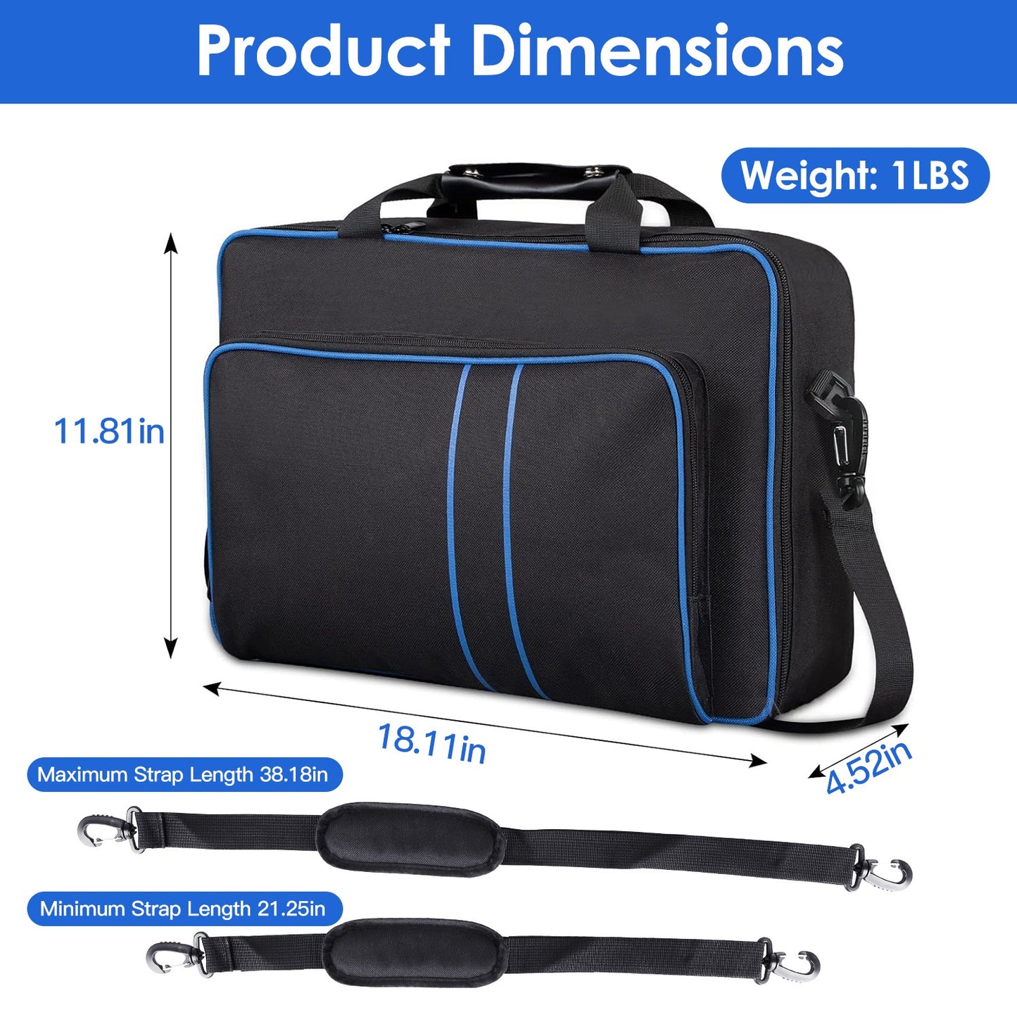 LJGelectro - Portable Carrying Case for PS5 Digital Edition Console Controller Game Disc Accessories Travel Bag Shockproof Waterproof Handbag Shoulder Strap