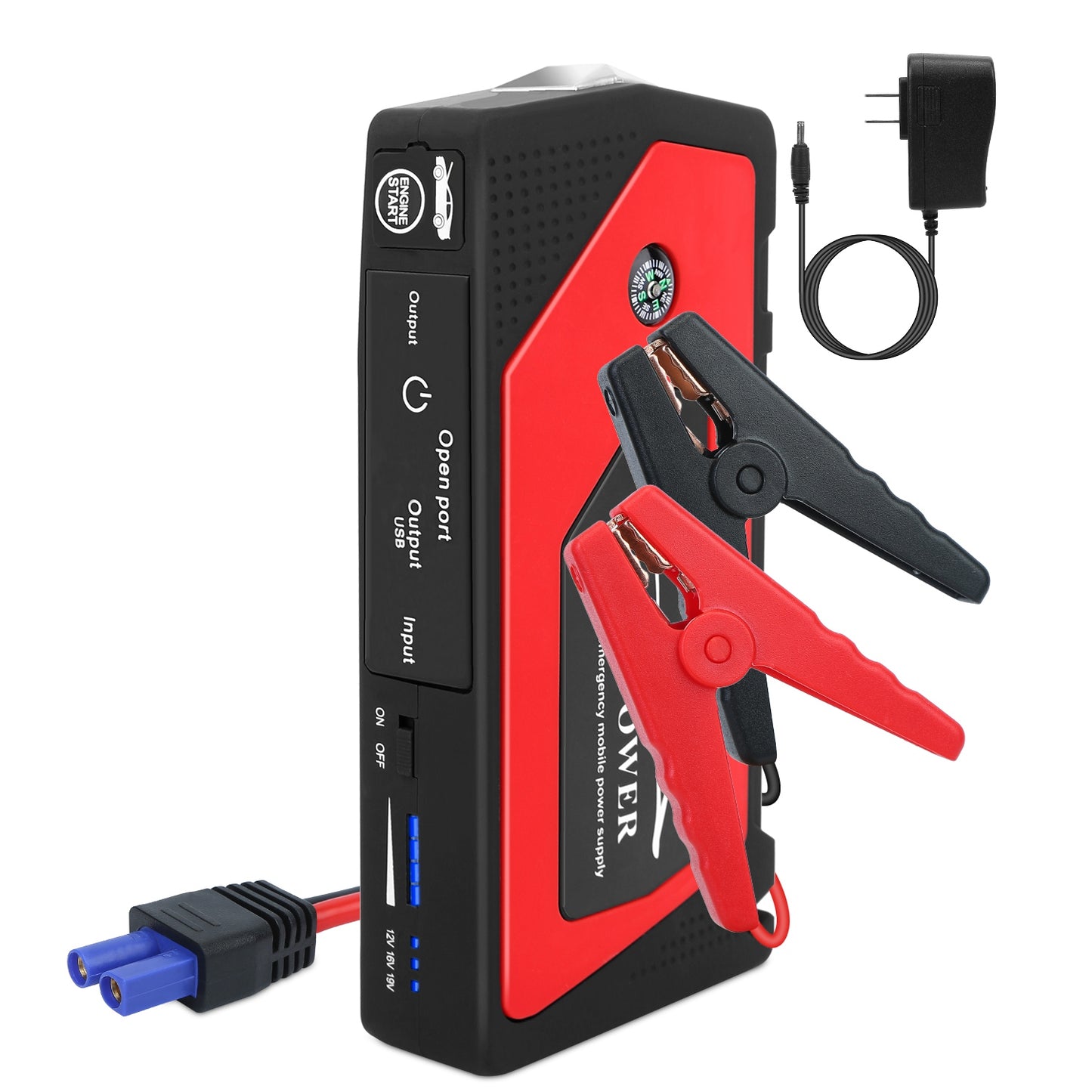 LJGelectro - Car Jump Starter Booster 600A Peak 69800mAh Battery Charger (Up to 6.0L Gas or 4.0L Diesel Engine) 3 Modes LED Flashlight