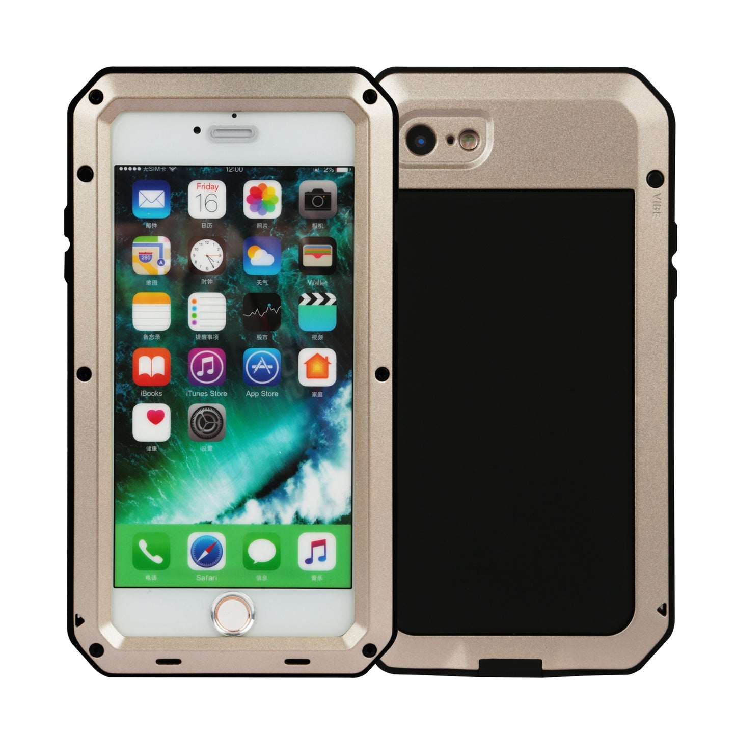 LJGelectro - Rugged Shock-Resistant Hybrid Full Cover Case For iPhone 7