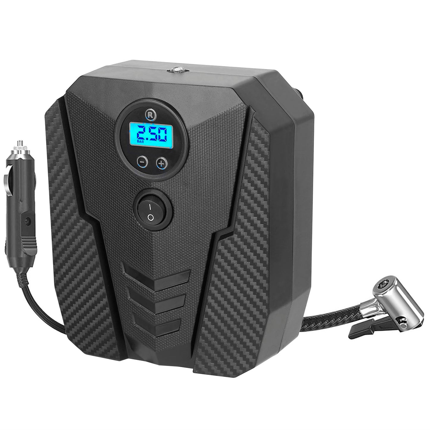 LJGelectro - Portable Car Tire Inflator DC 12V Digital Car Air Pump Compressor Electric Air Pump w/LED Light 150PSI