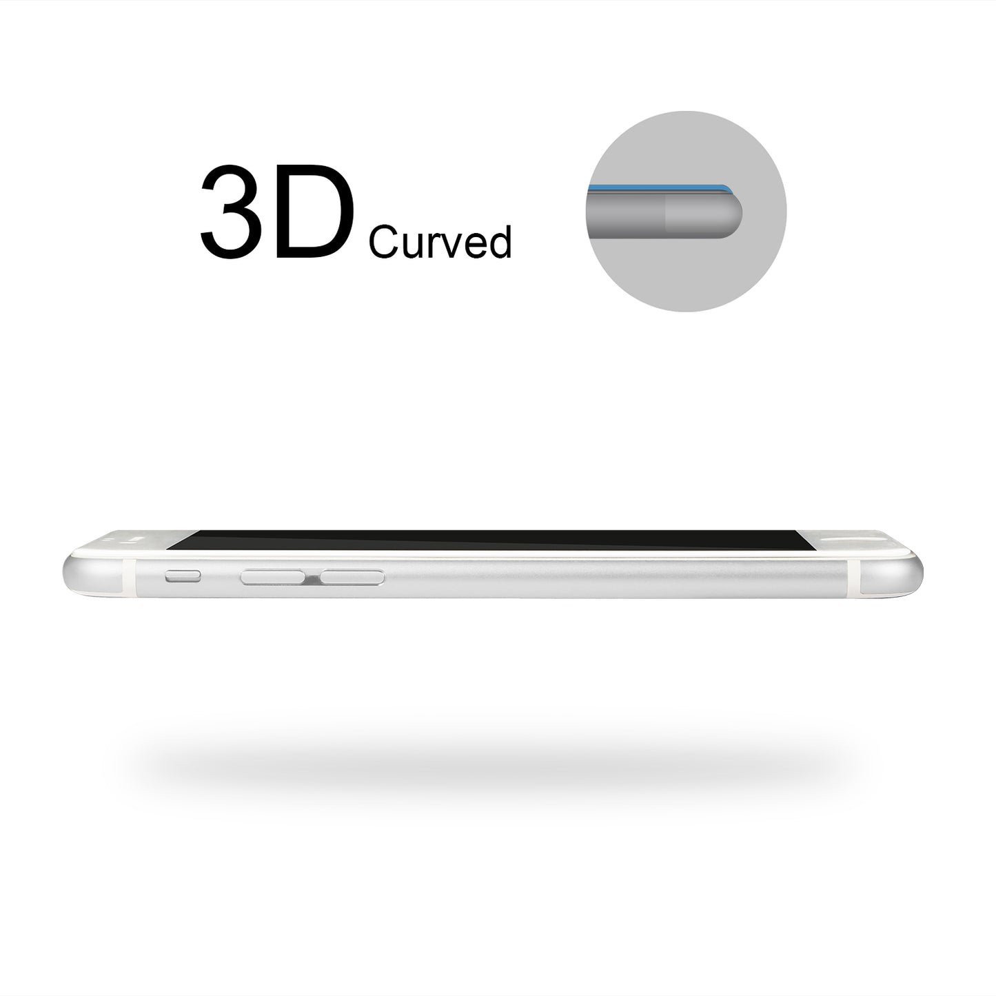 LJGelectro - 3D Curved Tempered Glass Full Cover Screen Protector for Apple iPhone 6s Plus