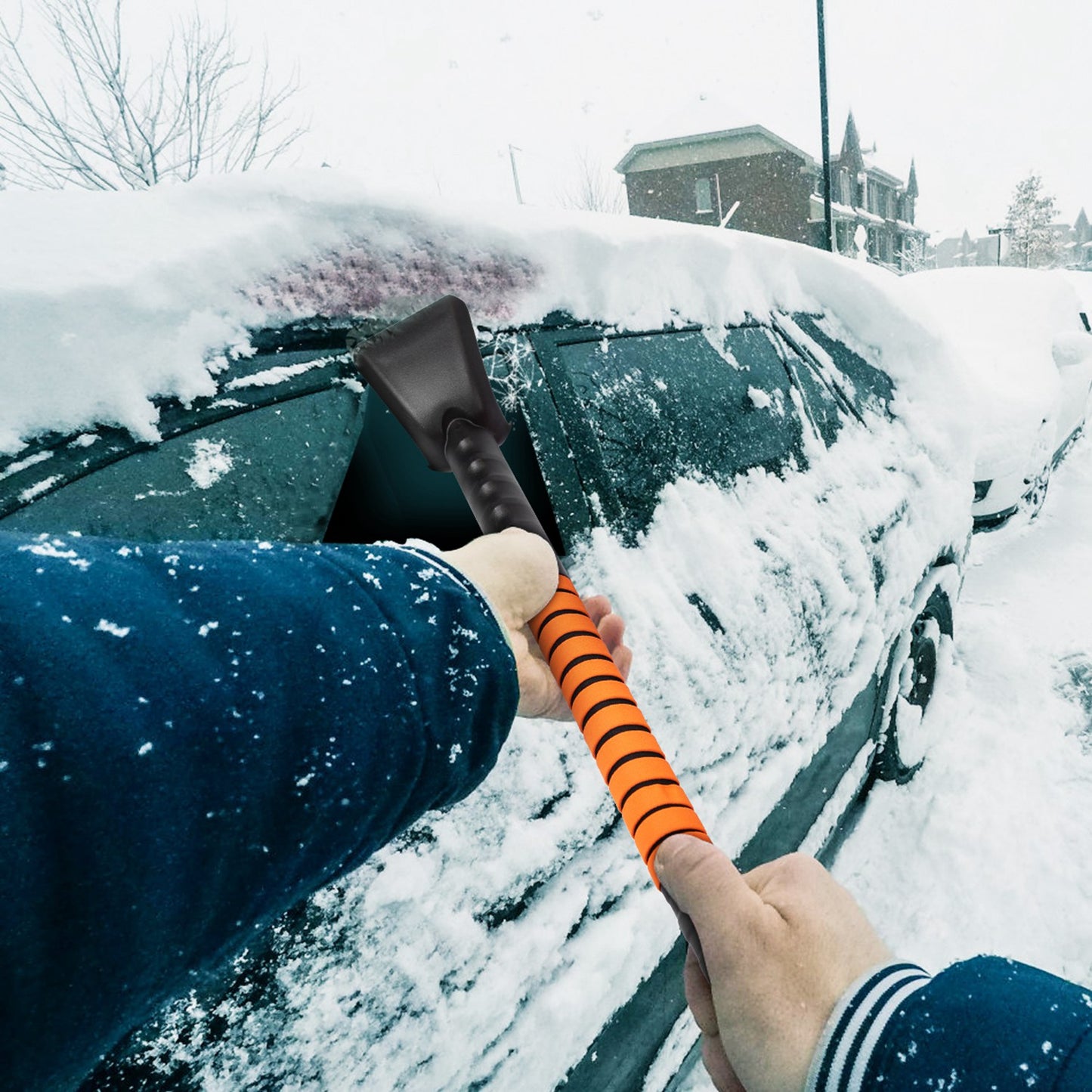 LJGelectro - 5 in 1 Detachable Snow Remover Kits Extendable Ice Scraper Snow Shovel 180° Adjustable Snow Brush Head for Car Windshield Roof