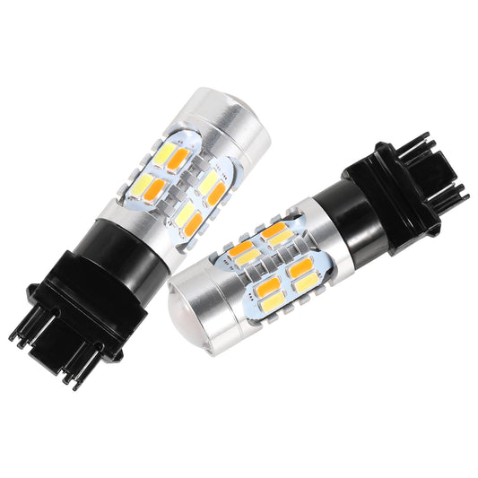 LJGelectro - 2 Pcs T25 3157 800LM Turn Signal Parking DRL LED Light Bulbs with LED Load Resistors Light Decoder Kit