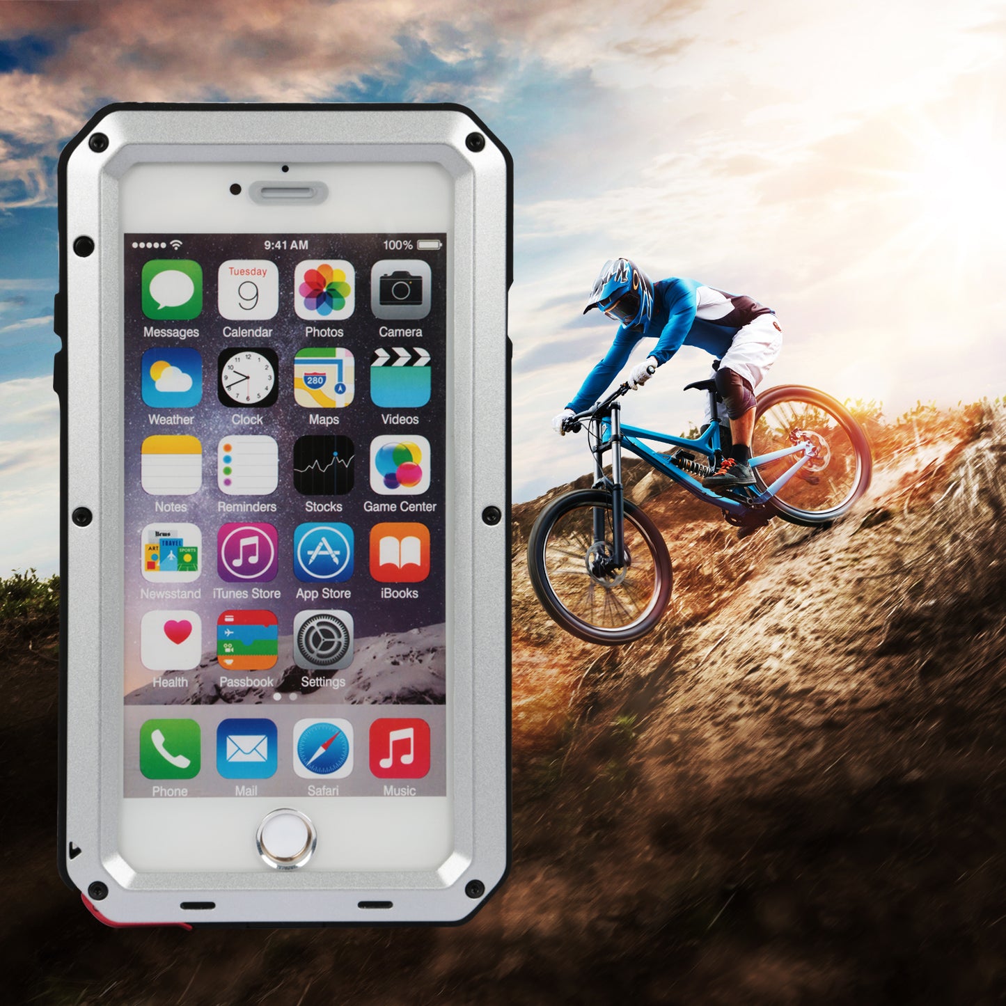 LJGelectro - Rugged Shock-Resistant Hybrid Full Cover Case For iPhone 6 Plus