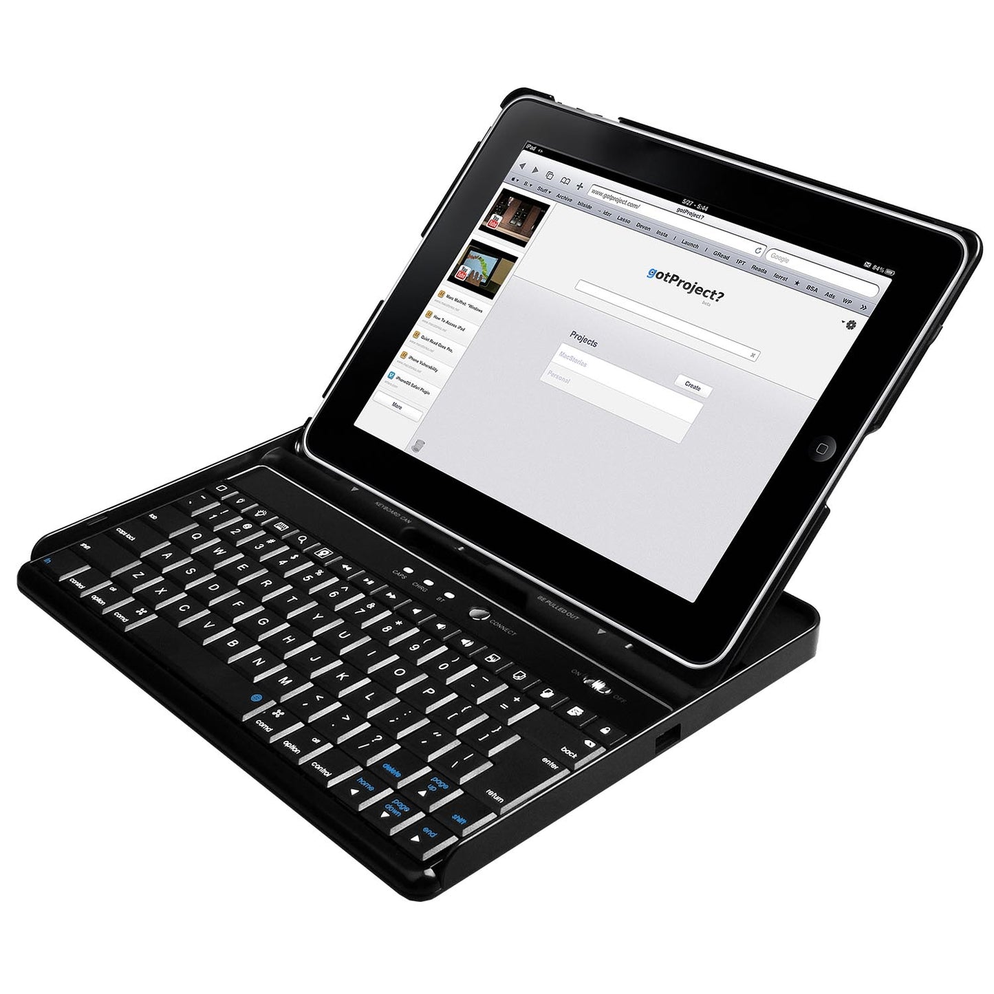 LJGelectro - Wireless Keyboard Case Cover for iPad2, black