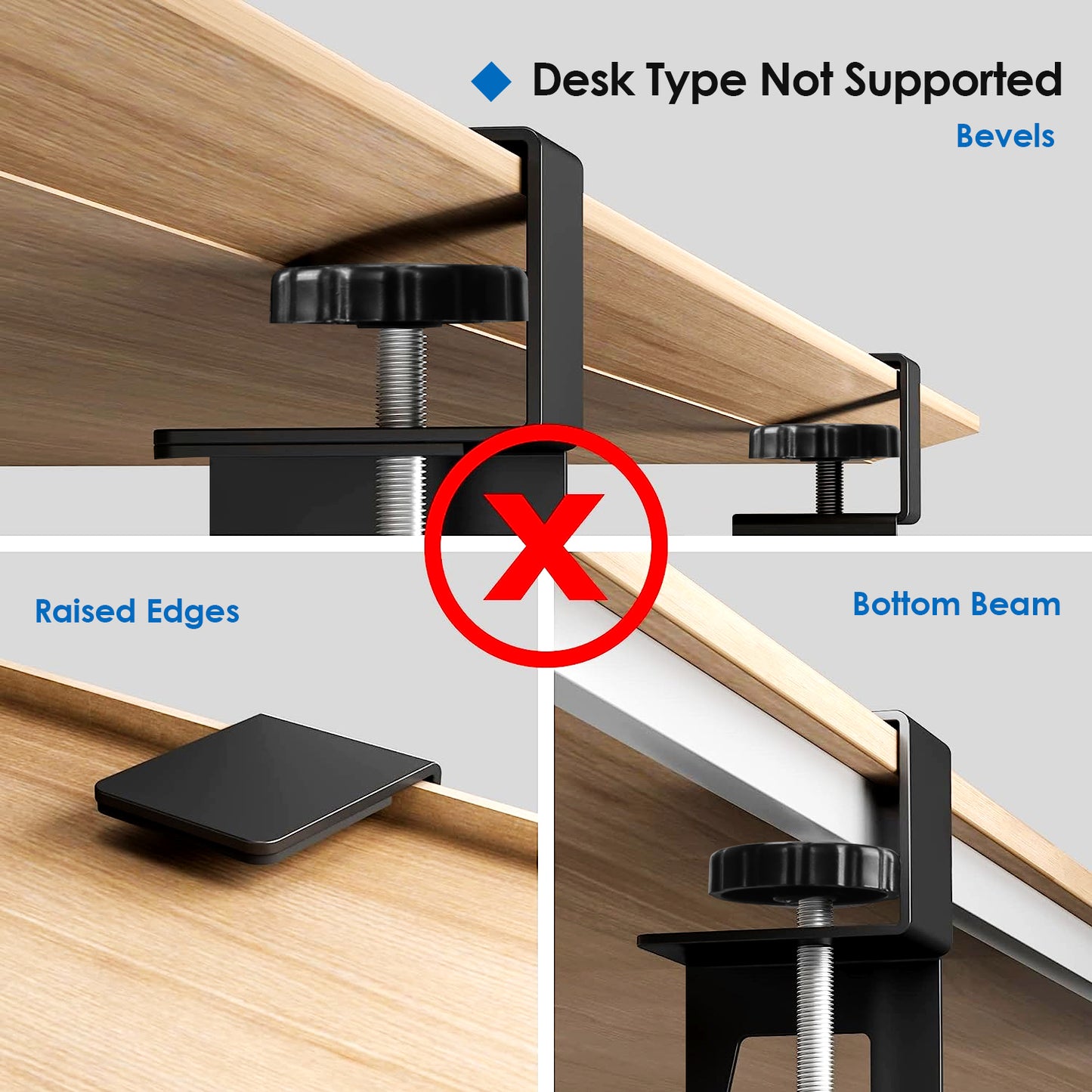 LJGelectro - 25.59x9.64x0.51in Keyboard Mouse Tray Under Desk Retractable Slide Out Drawer Height Adjustable with C Clamp 55LBS Load