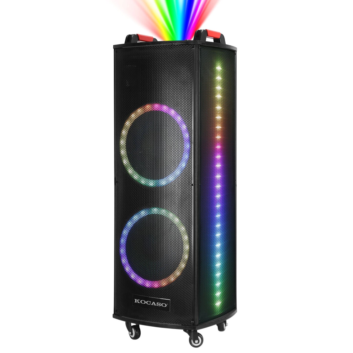 LJGelectro - Portable Wireless Party Speaker Colorful Lights DJ PA System with TWS Function FM Radio USB MMC Card Reading Aux In Guitar Input Recording Function Mi