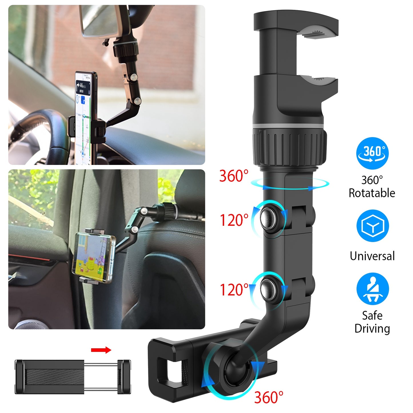 LJGelectro - Multifunctional Mobile Phone Holder Bracket 360° Rearview Mirror Phone Holder Mount Shooting Phone Holder Cradle