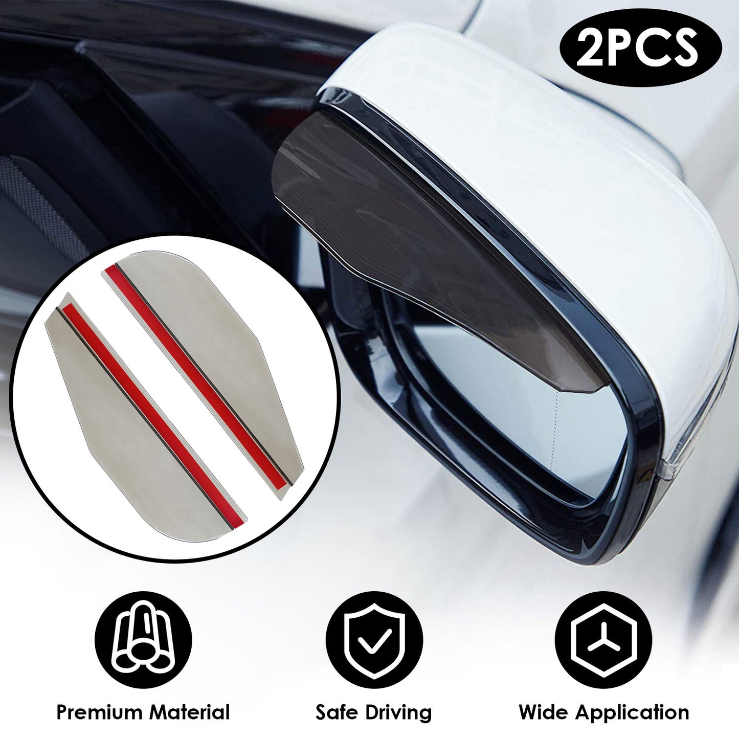 LJGelectro - 2Pcs Car Side Mirror Rain Guard Mirror Rain Visor Guard Rear View Side Mirror Rain Eyebrow For Most Cars