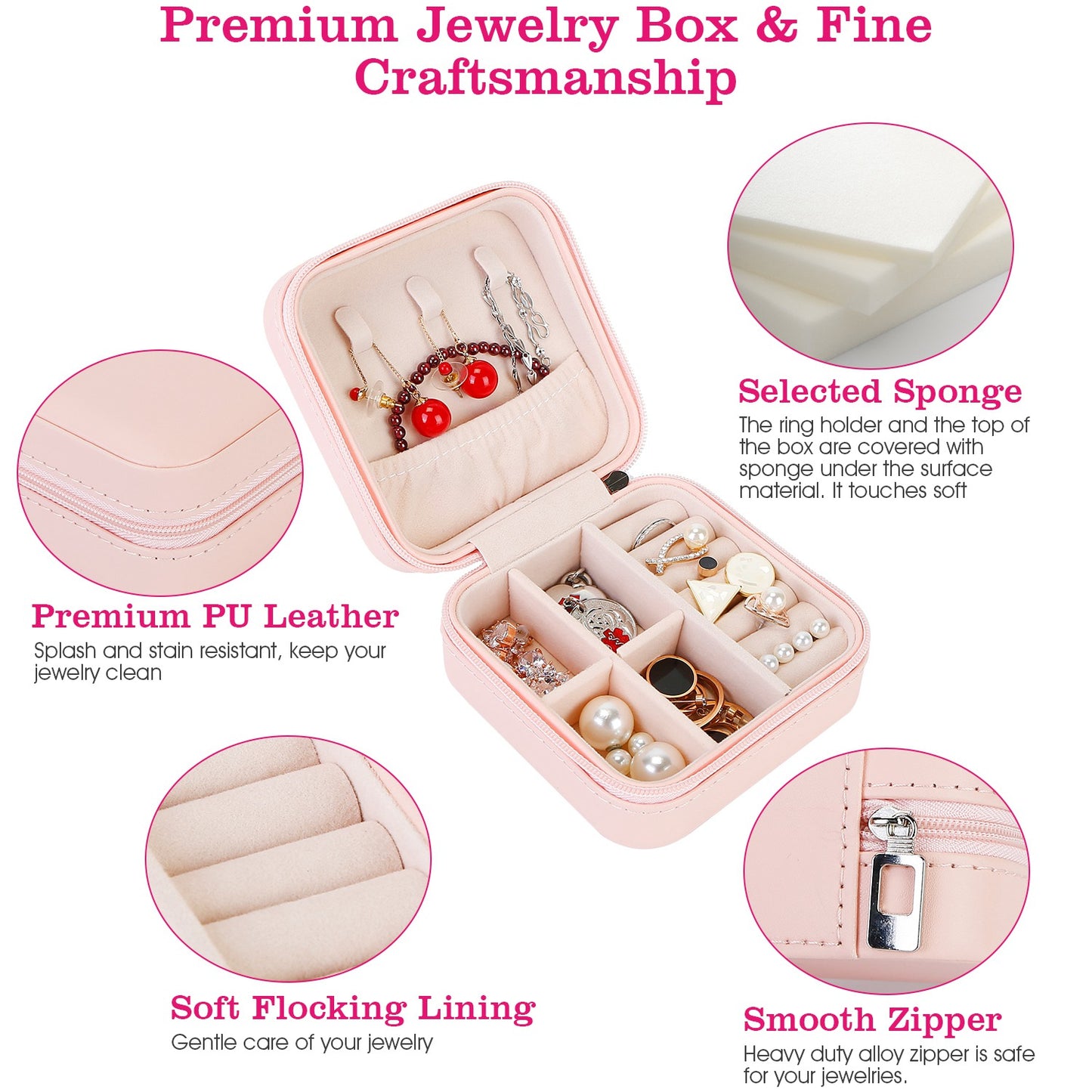 LJGelectro - Mini Jewelry Storage Box Portable Ring Earring Necklace Storage Travel Case PU Leather Jewelry Organizer Gift