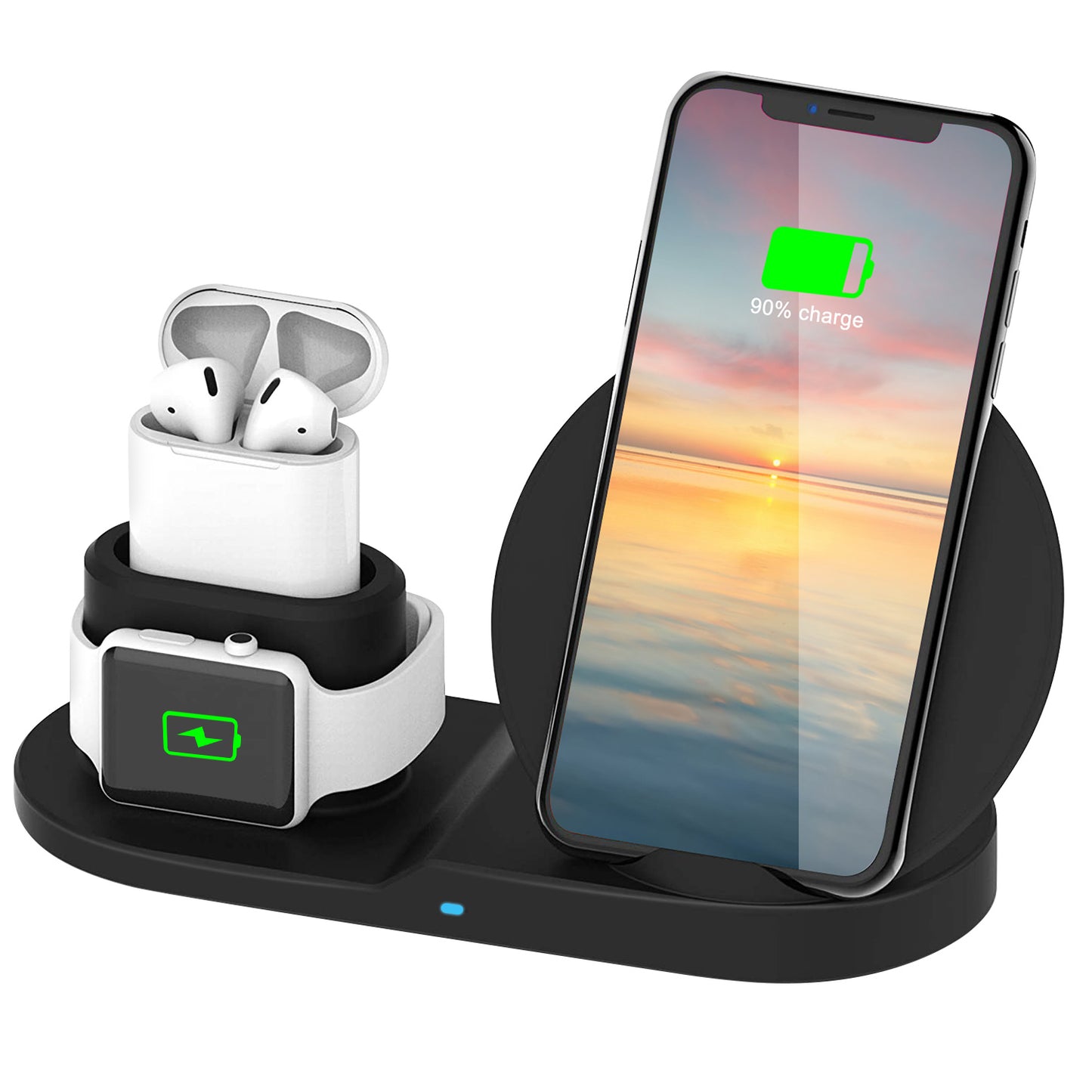 LJGelectro - Wireless Charger 10W Fast Charging Station For iPhone Apple iWatch Series 5/4/3/2/1 AirPods Fit For iPhone 11/11Pro/XS/XR/MAX/X/8 Plus/8 Samsung Galax