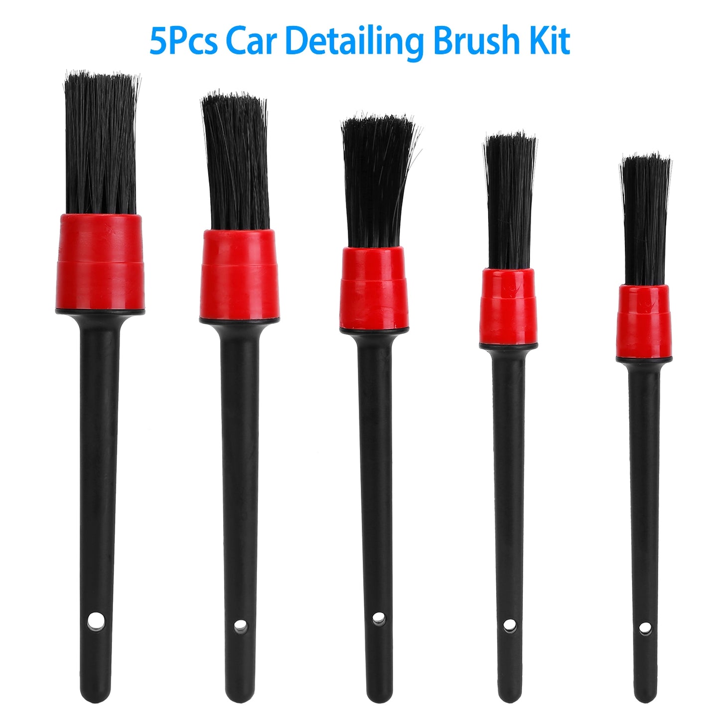 LJGelectro - 5Pcs Car Detailing Brush Set Detail Gap Cleaner For Automotive Dashboard Air Vent Wheels Cleaning Wet Dry Use