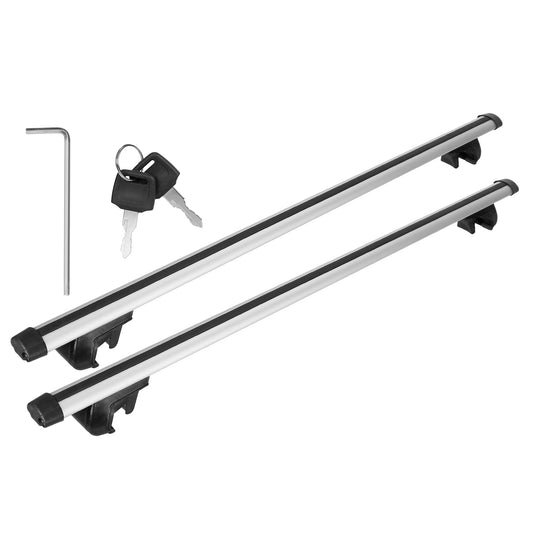 LJGelectro - 2Pcs Car Roof Top Crossbar Rack Aluminum Alloy Luggage Carrier Rack 330lbs Max Load w/Lock Fit Most Cars SUVs