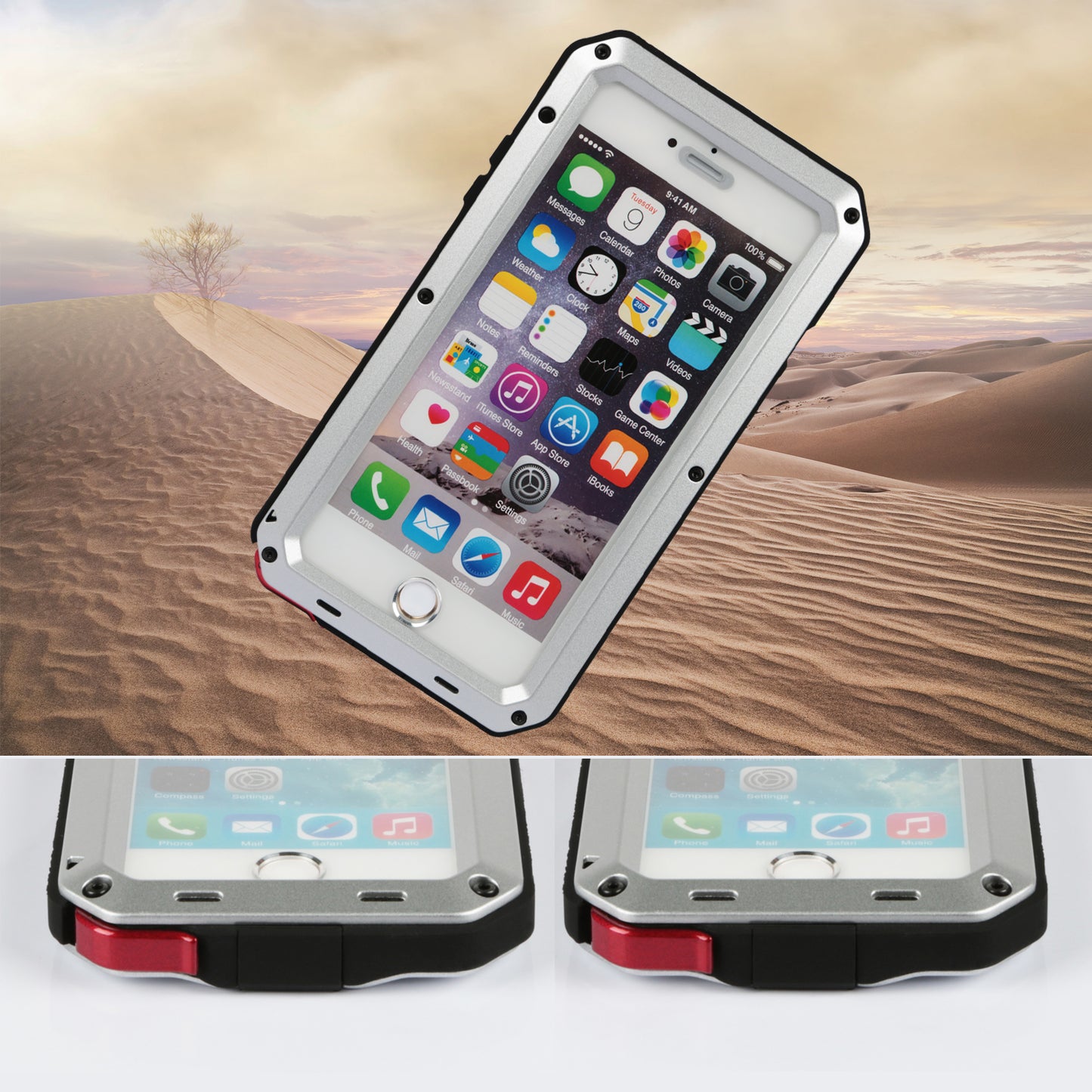 LJGelectro - Rugged Shock-Resistant Hybrid Full Cover Case For iPhone 6 Plus